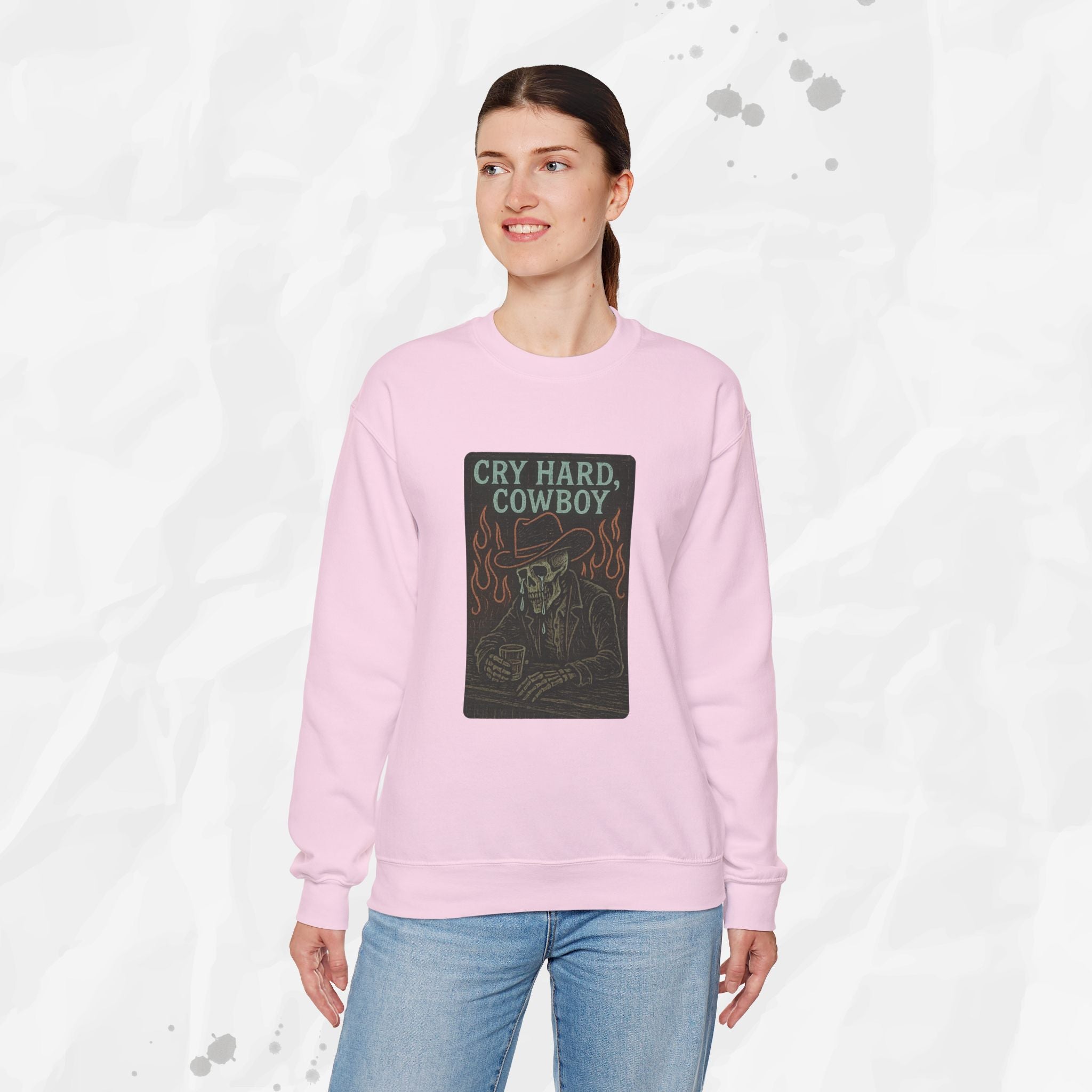 Cry Hard, Cowboy - Crewneck Sweatshirt