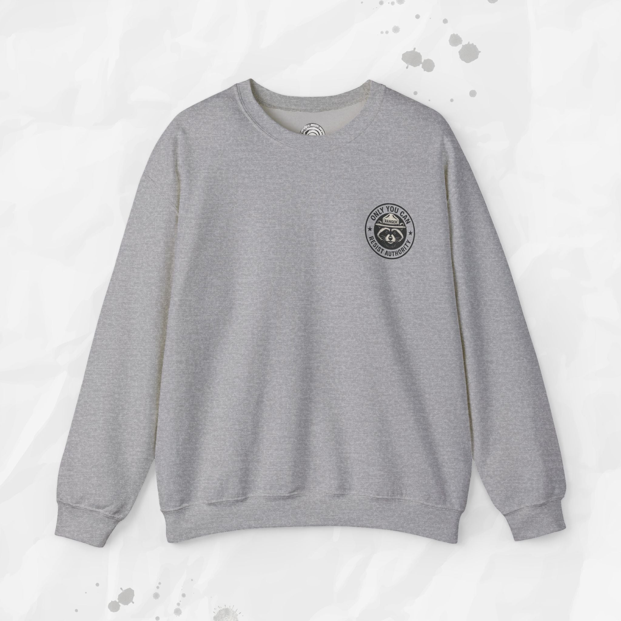 Only You Can Resist Authority – Crewneck Sweatshirt (Pocket Print)