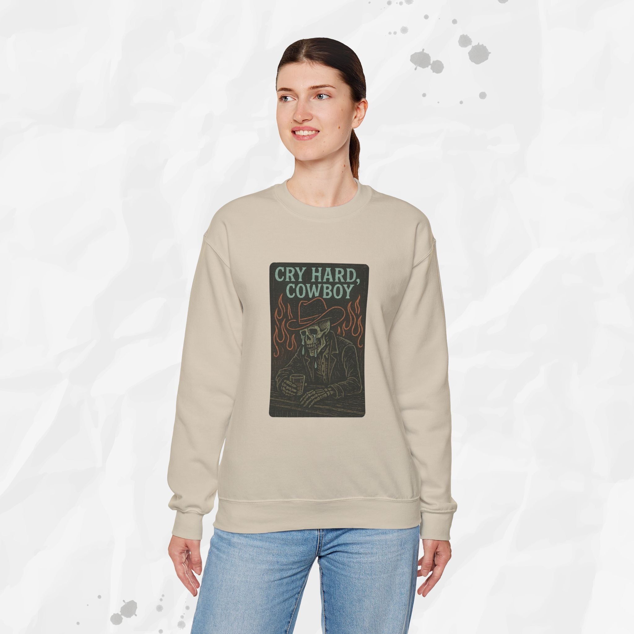 Cry Hard, Cowboy - Crewneck Sweatshirt