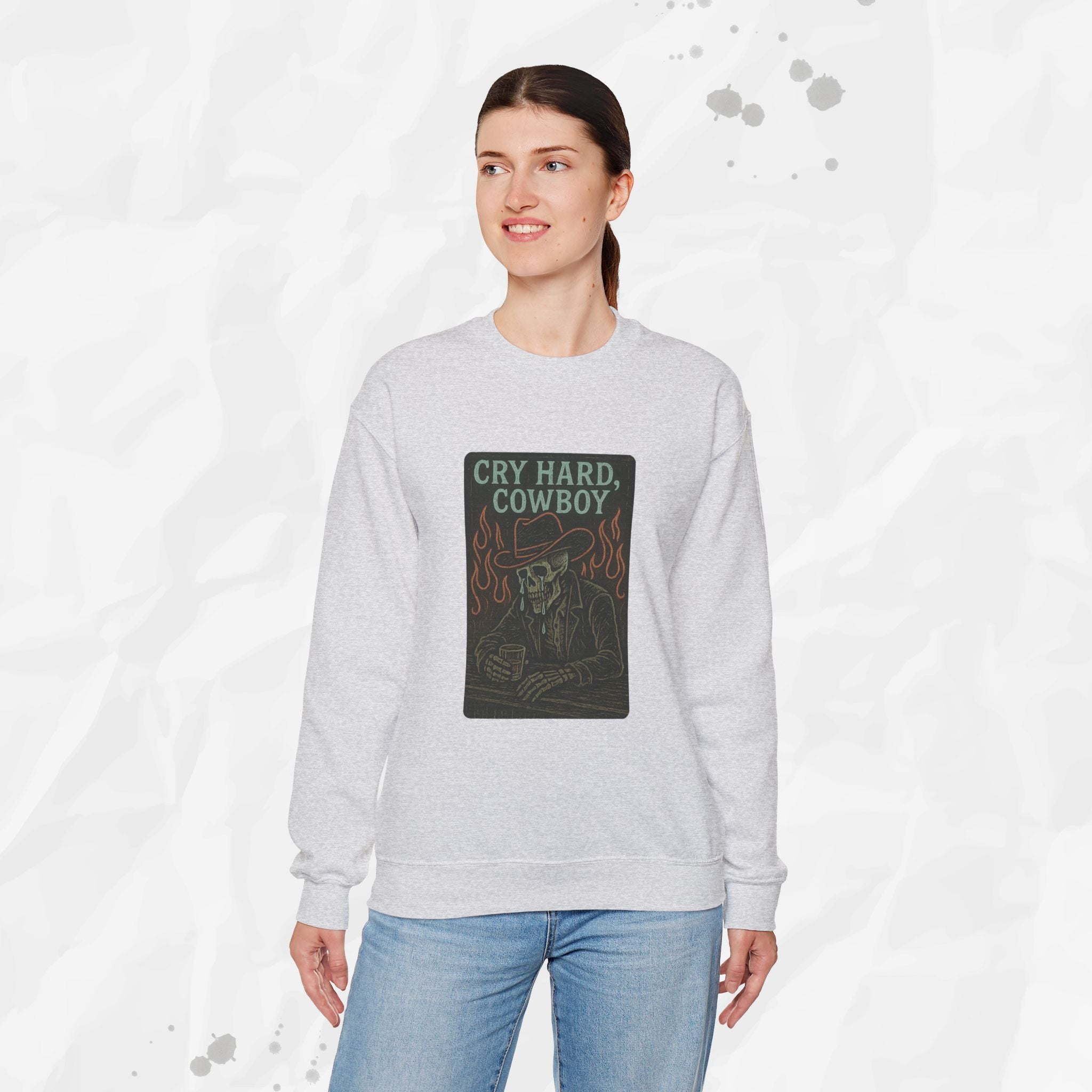 Cry Hard, Cowboy - Crewneck Sweatshirt