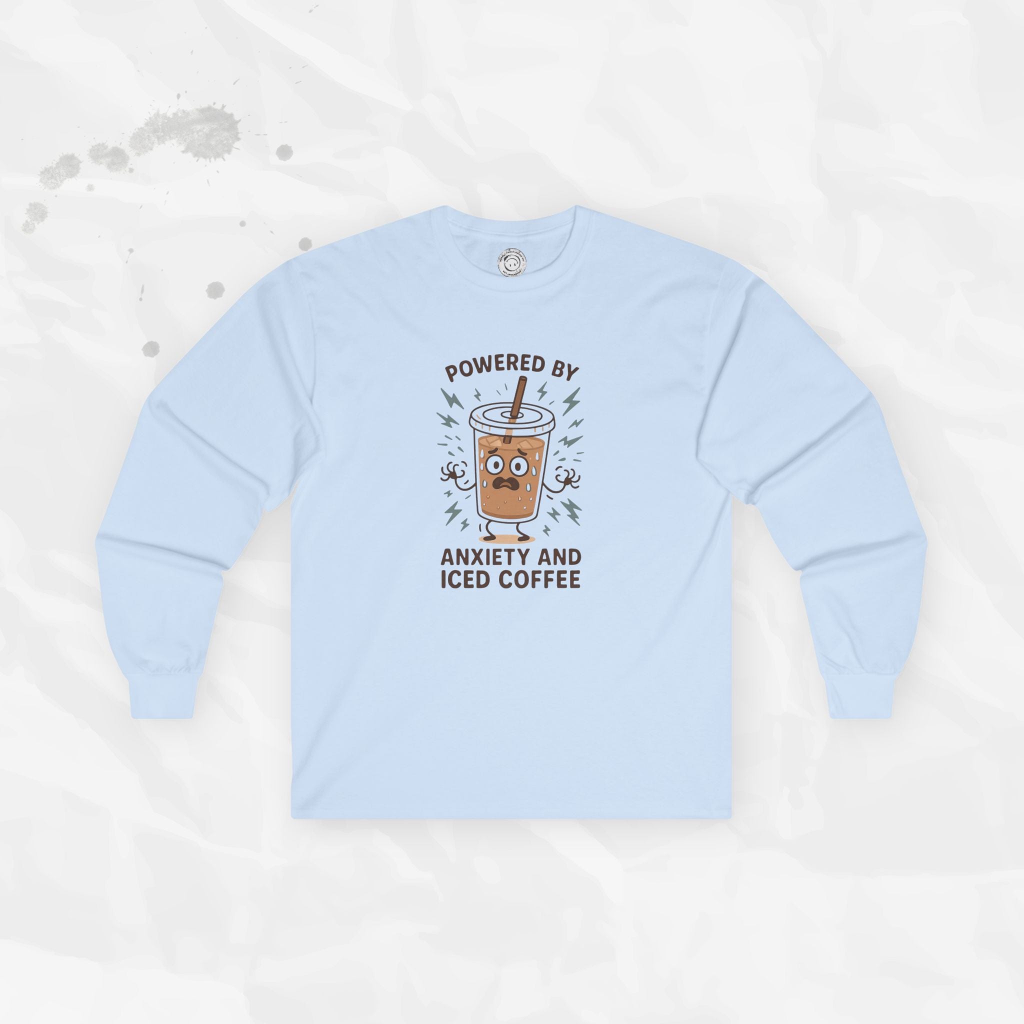 Powered by Anxiety and Iced Coffee - Long Sleeve T-Shirt