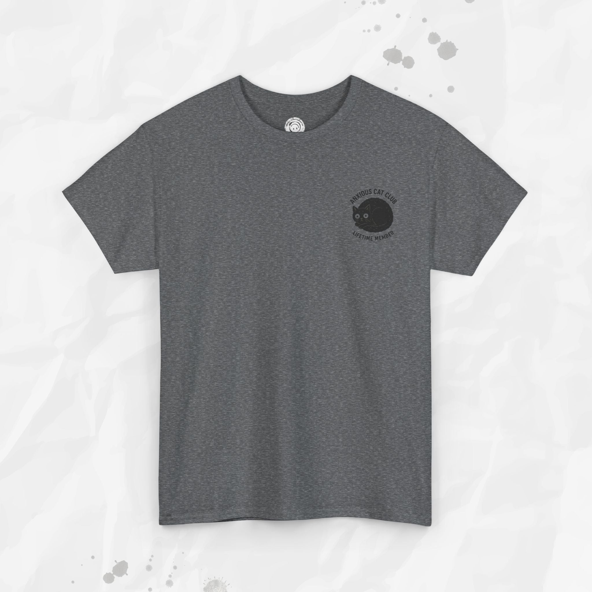 Anxious Cat Club – T-Shirt (Pocket Print)
