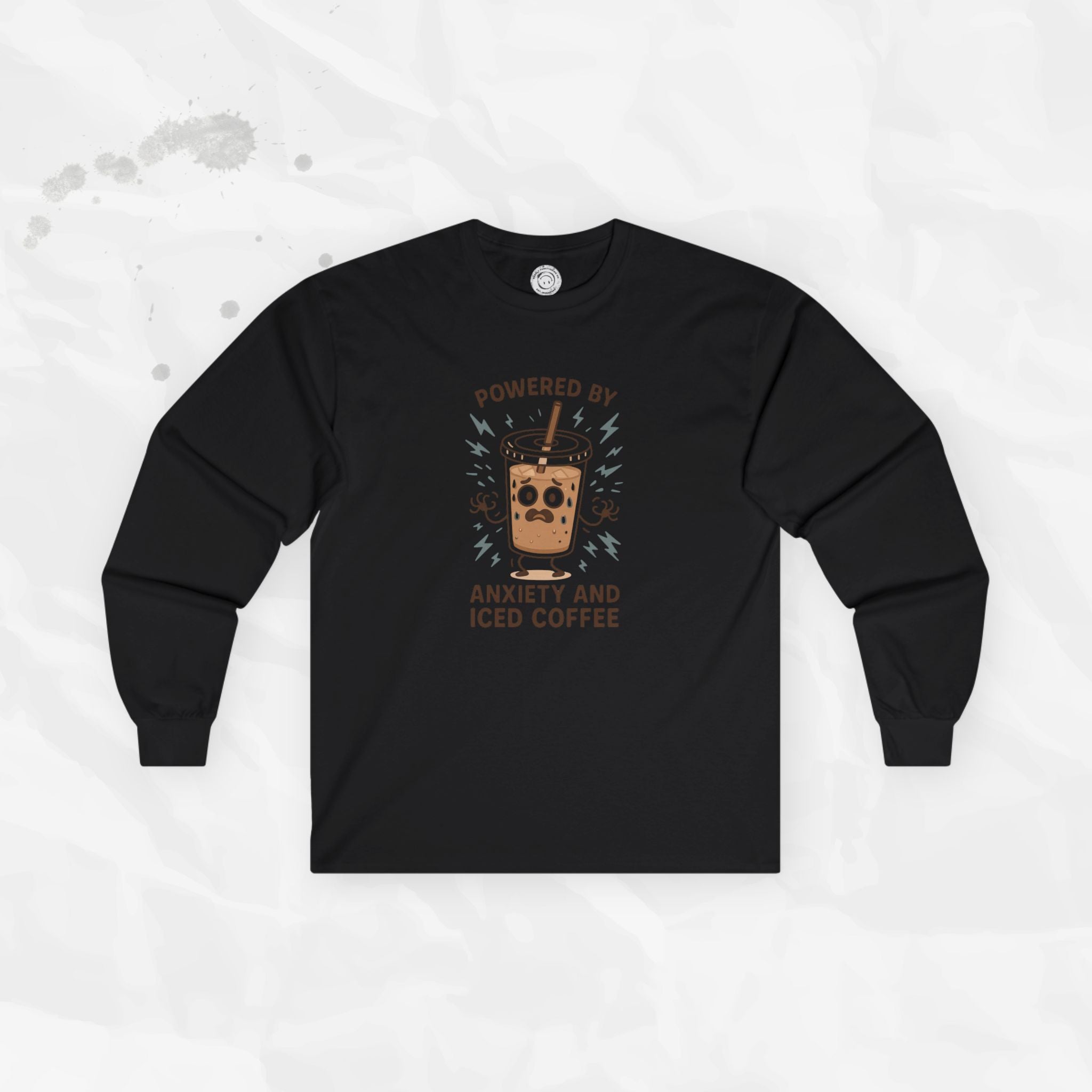 Powered by Anxiety and Iced Coffee - Long Sleeve T-Shirt