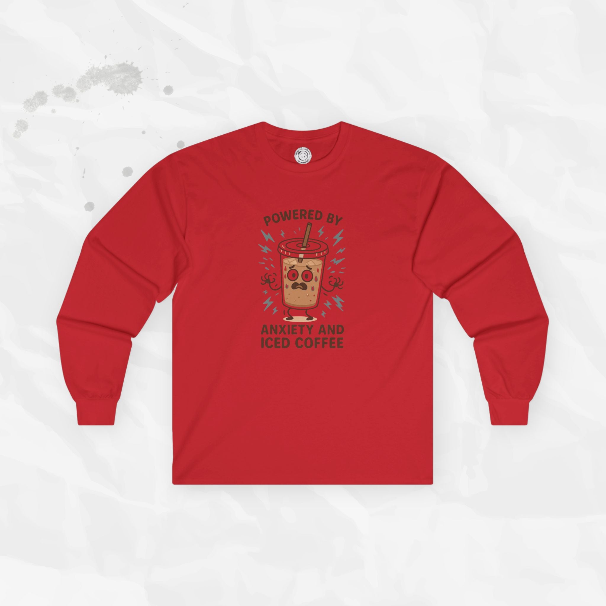 Powered by Anxiety and Iced Coffee - Long Sleeve T-Shirt