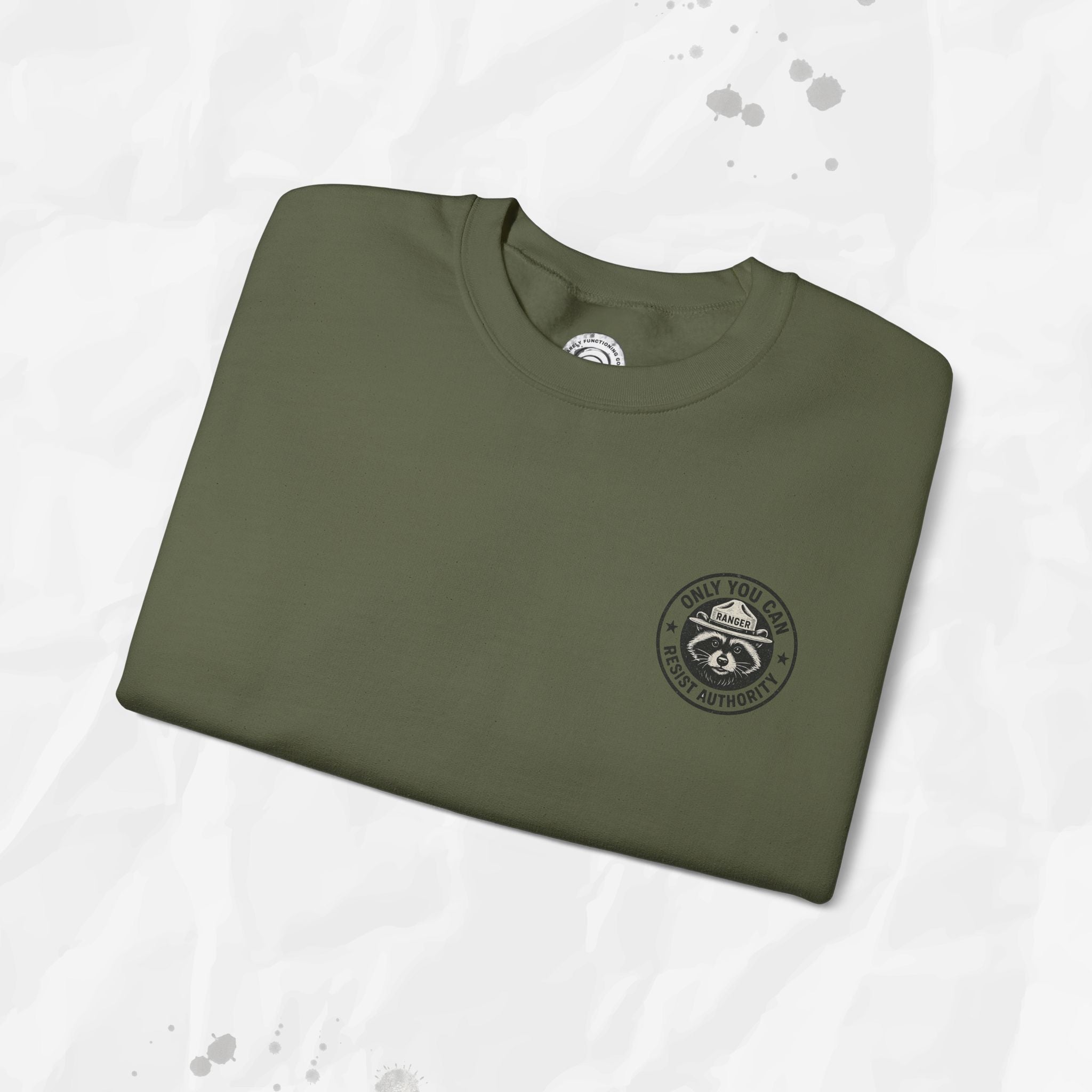 Only You Can Resist Authority – Crewneck Sweatshirt (Pocket Print)