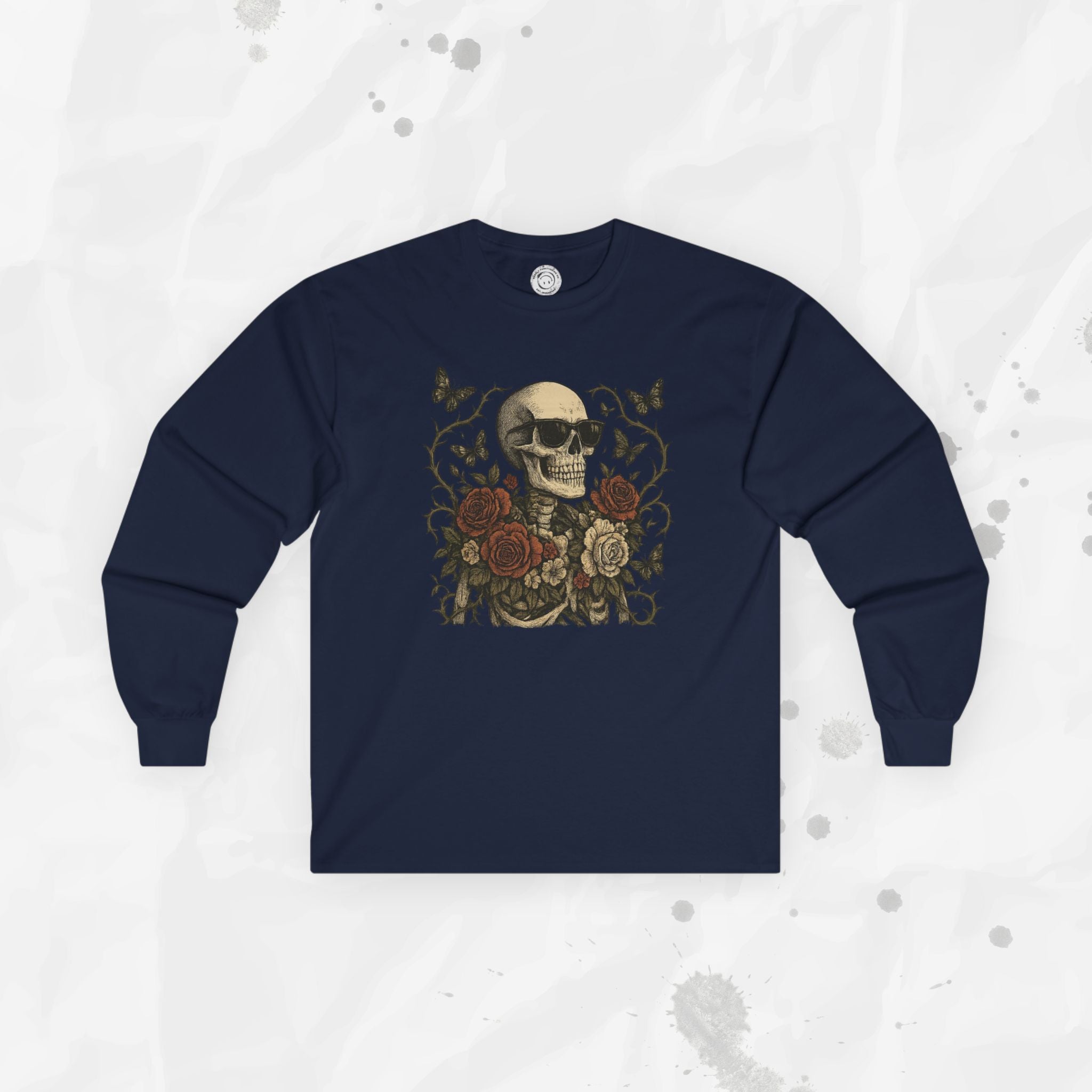 Floral Skull Garden - Long Sleeve T-Shirt