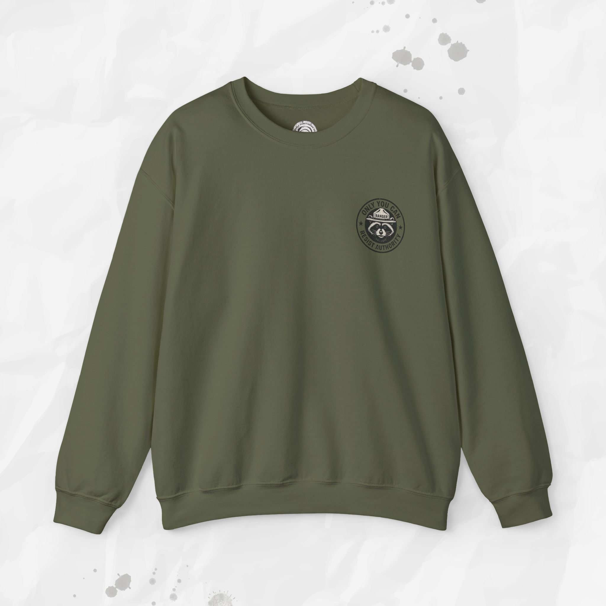 Only You Can Resist Authority – Crewneck Sweatshirt (Pocket Print)