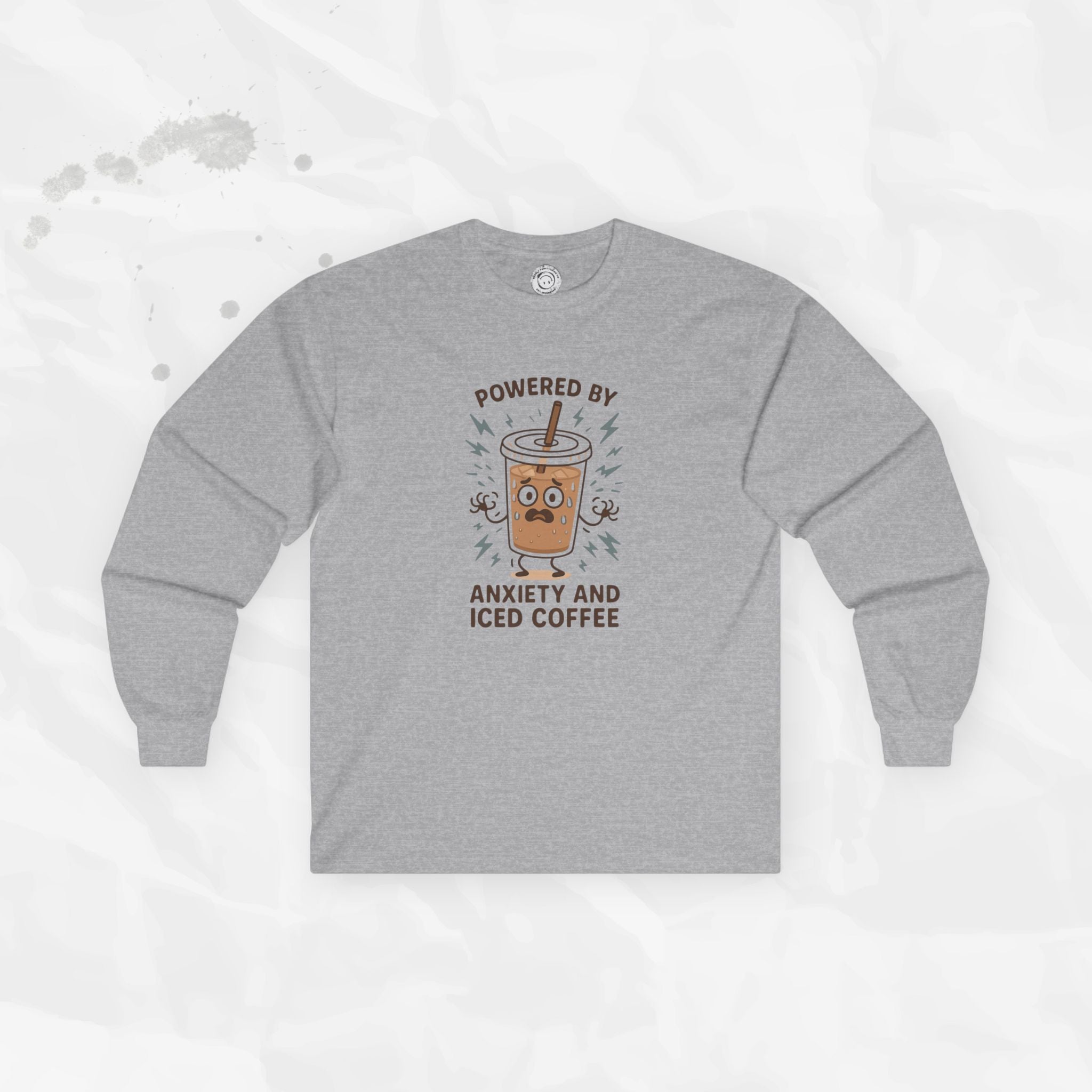 Powered by Anxiety and Iced Coffee - Long Sleeve T-Shirt