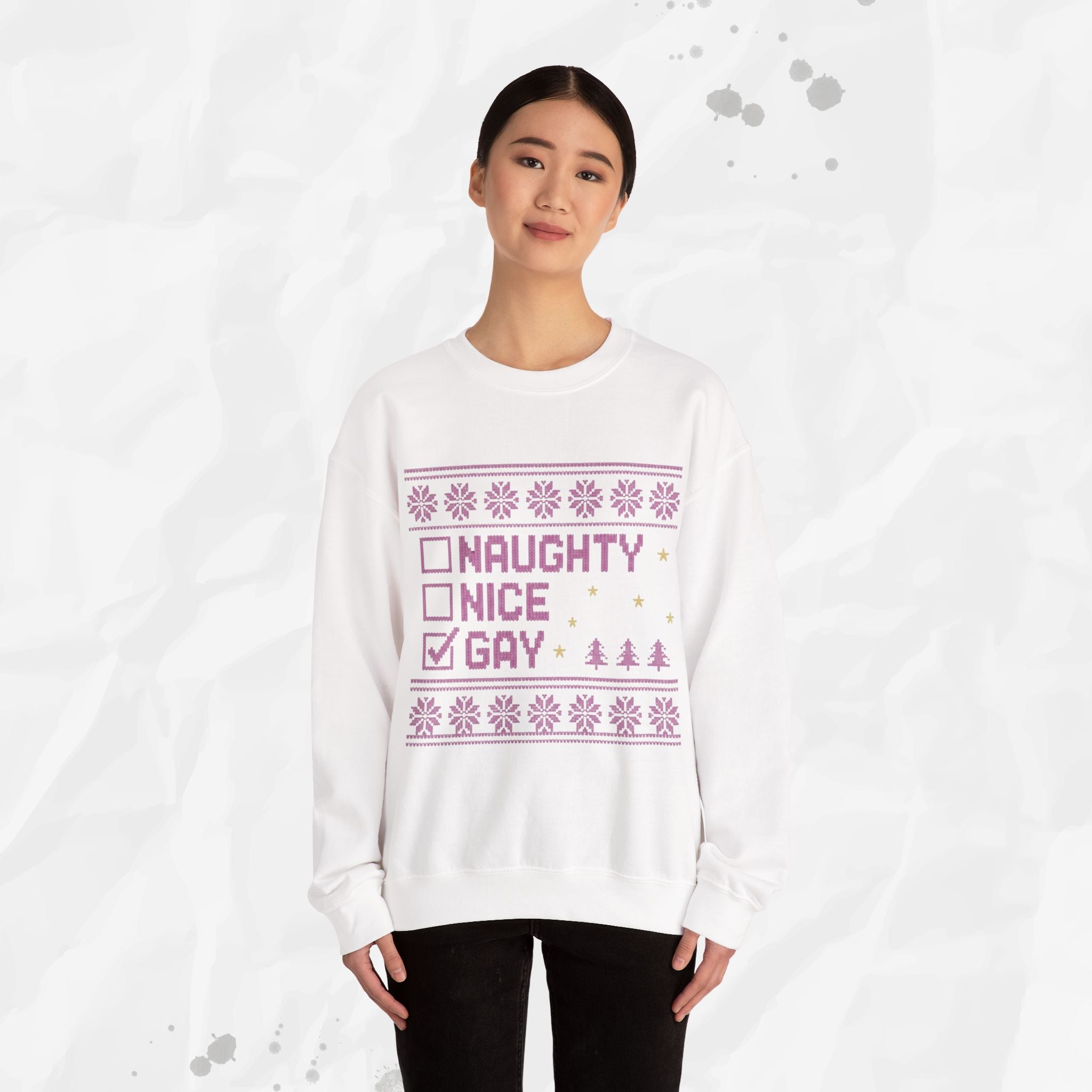 Naughty, Nice, Gay – Crewneck Sweatshirt