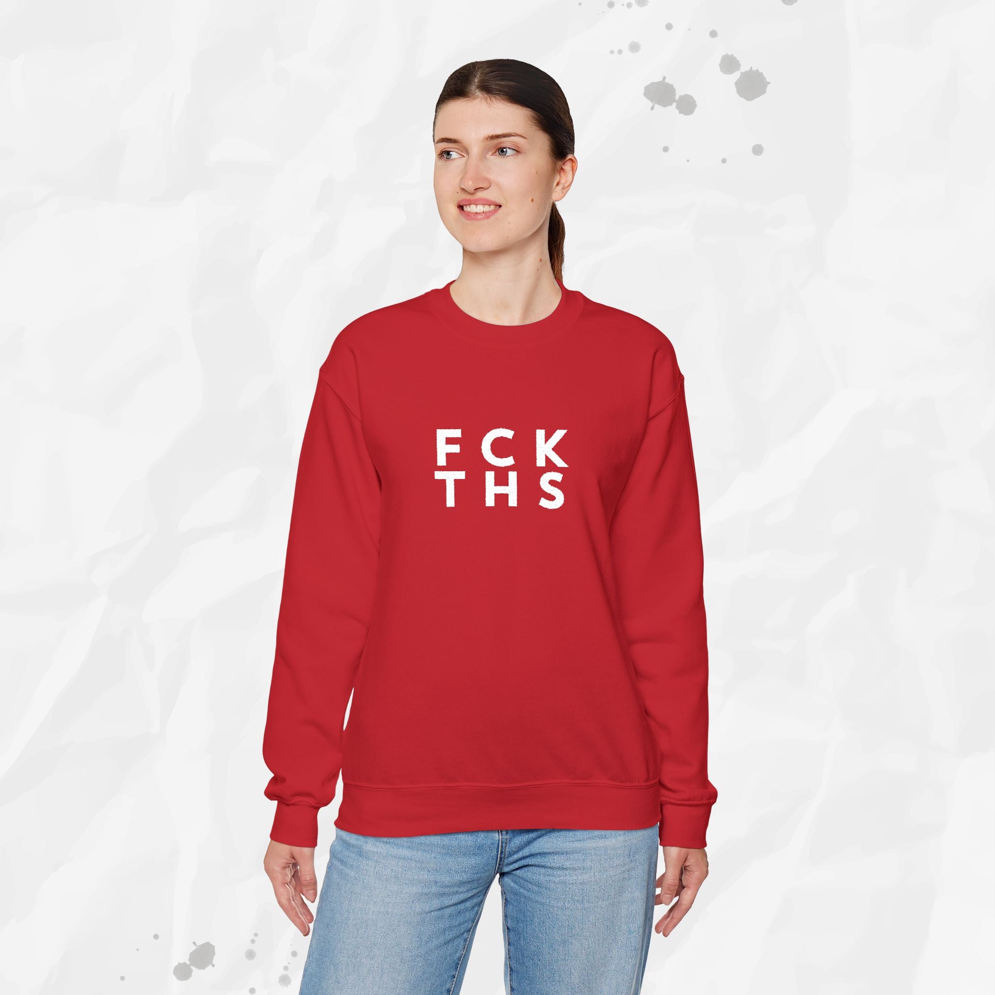 FCK THS – Embroidered Crewneck Sweatshirt