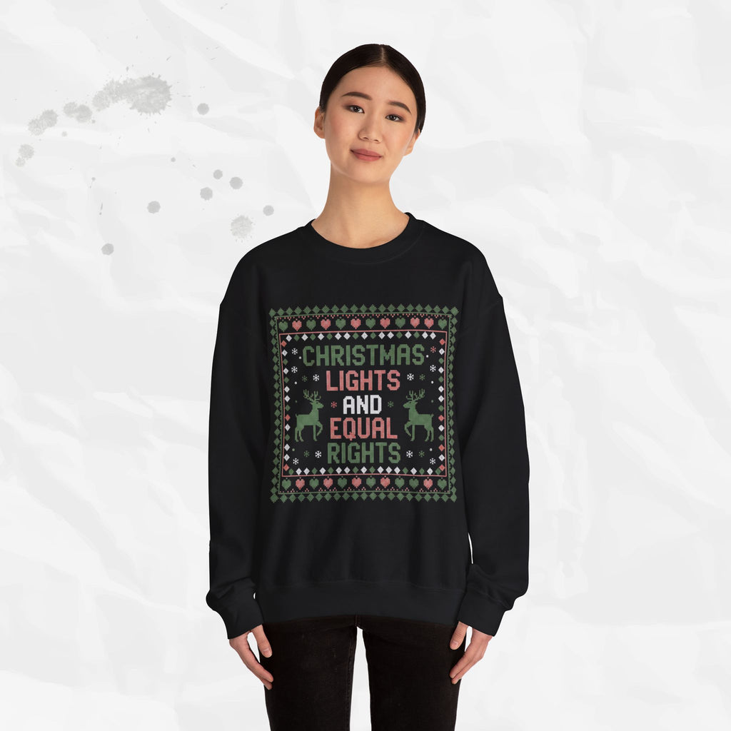 Christmas Lights and Equal Rights – Crewneck Sweatshirt