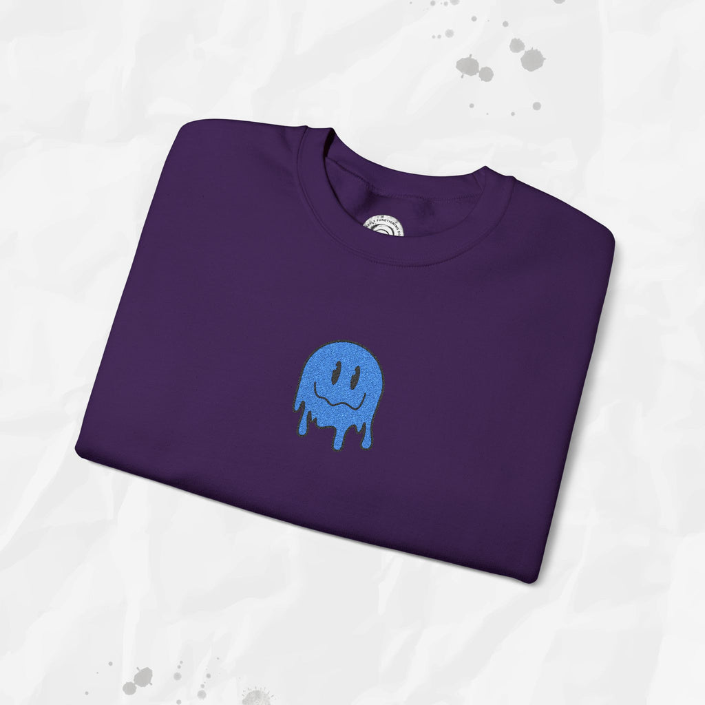 Sweat-shirt à col rond brodé Dripping Smiley