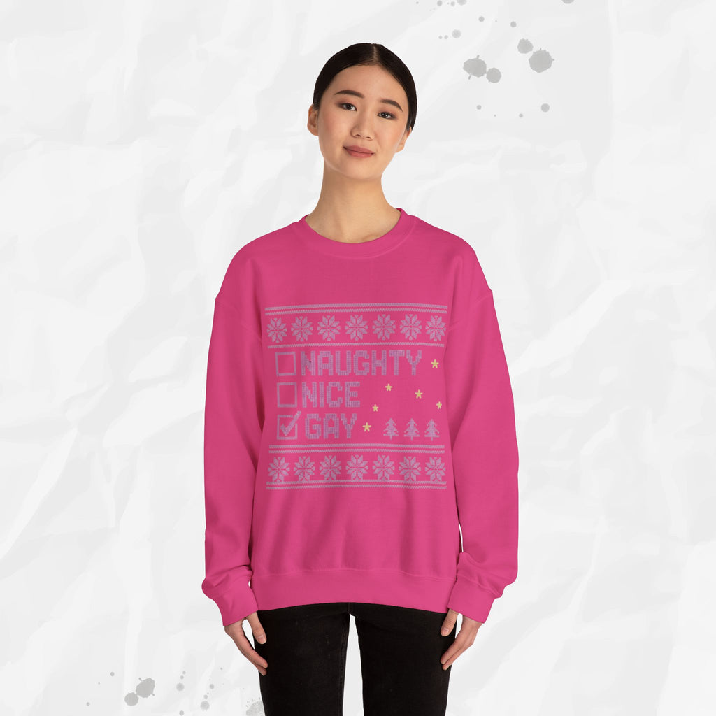 Naughty, Nice, Gay – Crewneck Sweatshirt