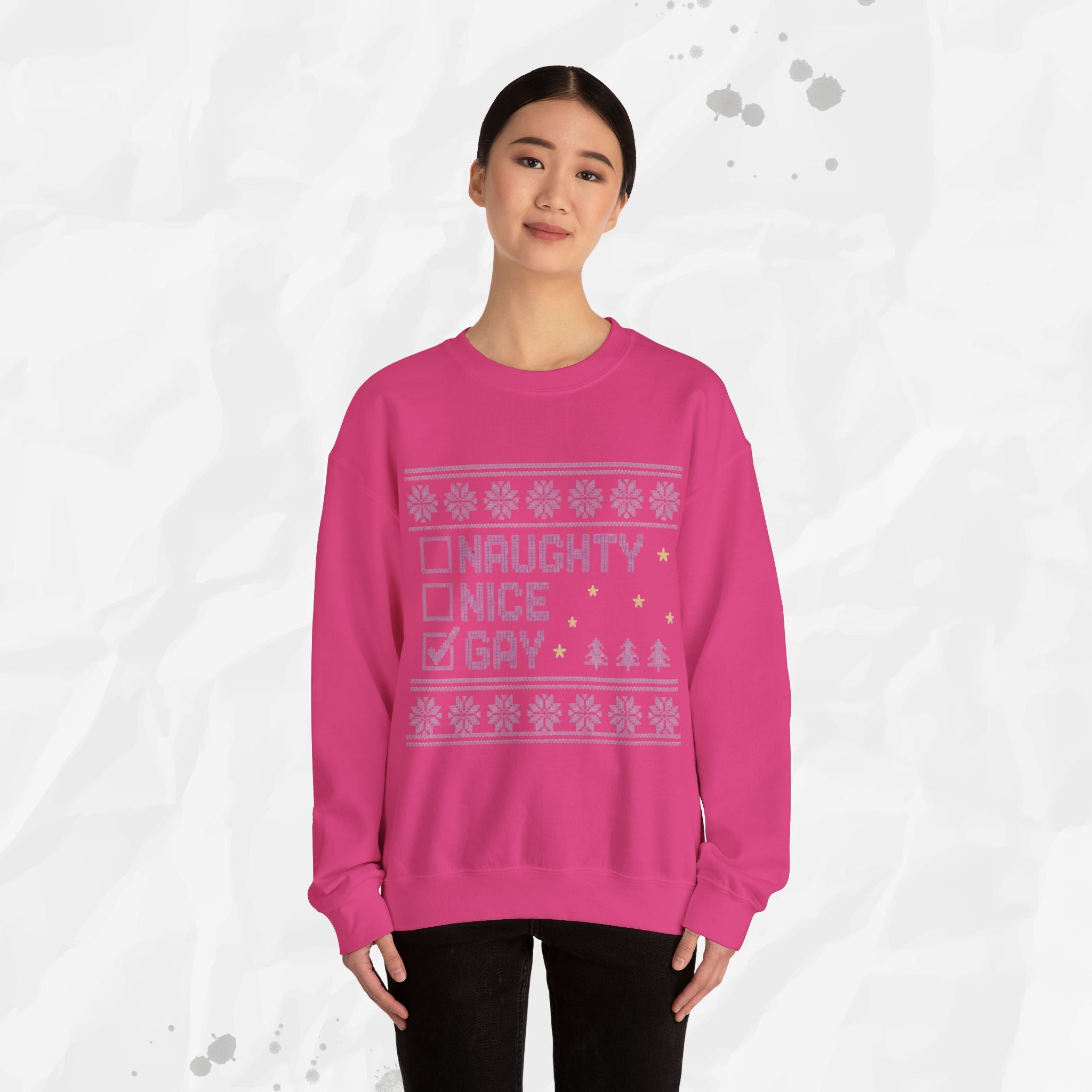 Naughty, Nice, Gay – Crewneck Sweatshirt