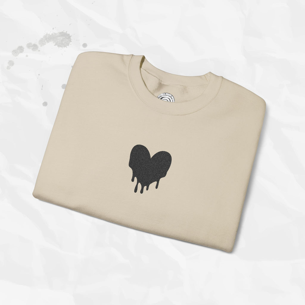 Dripping Heart - Embroidered Crewneck Sweatshirt