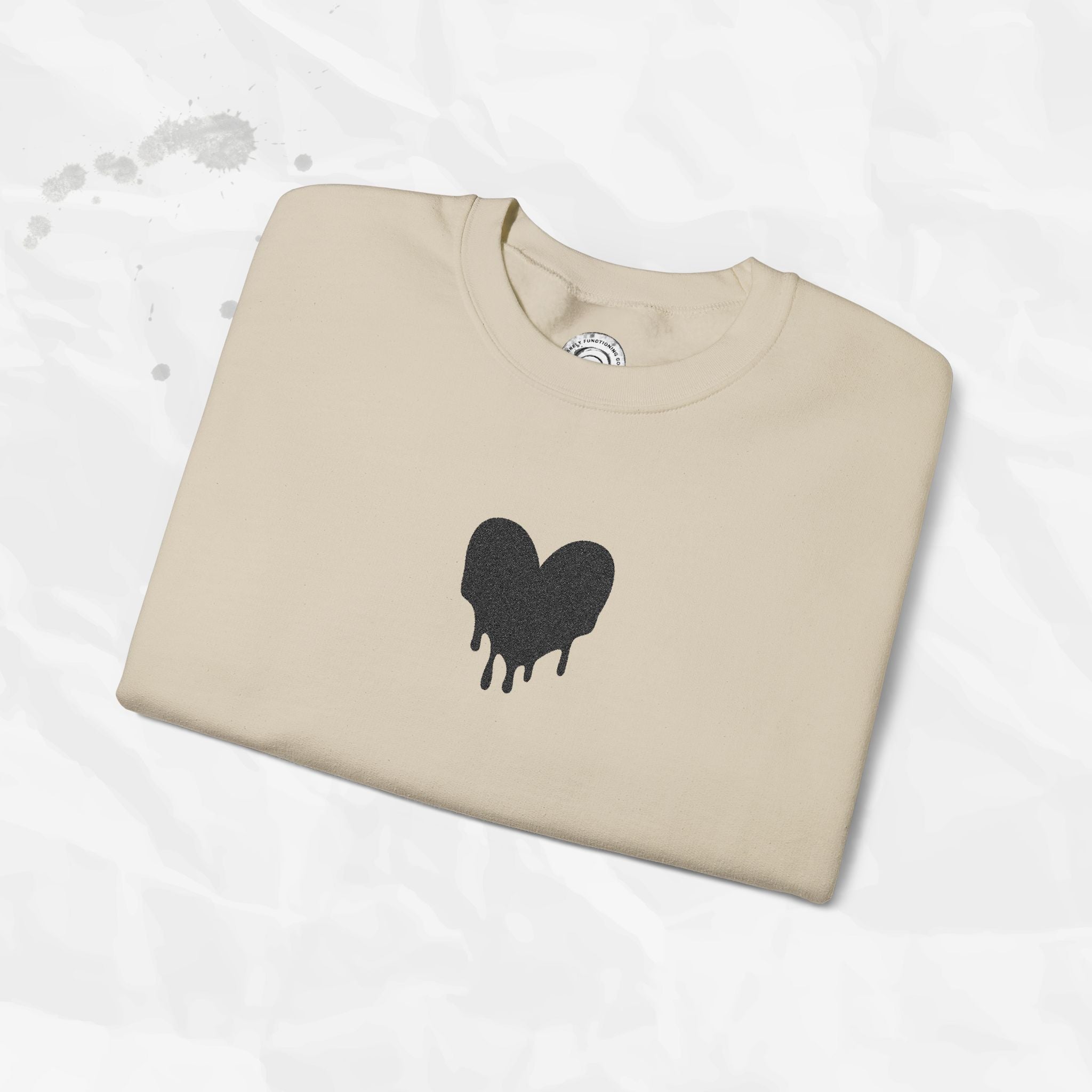 Dripping Heart - Embroidered Crewneck Sweatshirt