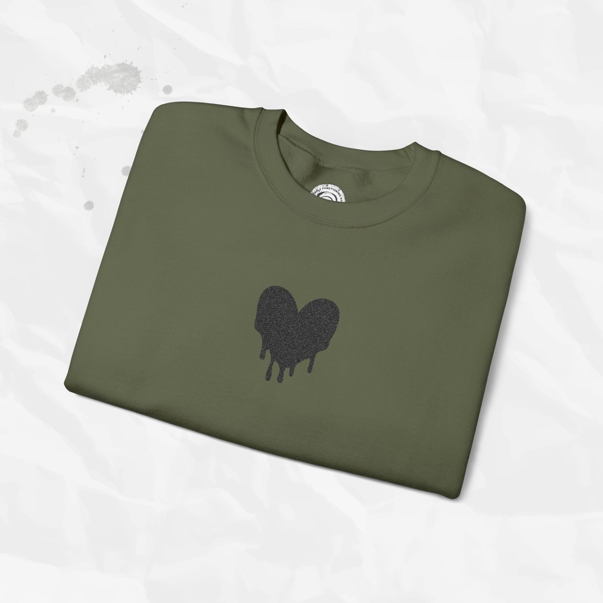 Dripping Heart - Embroidered Crewneck Sweatshirt