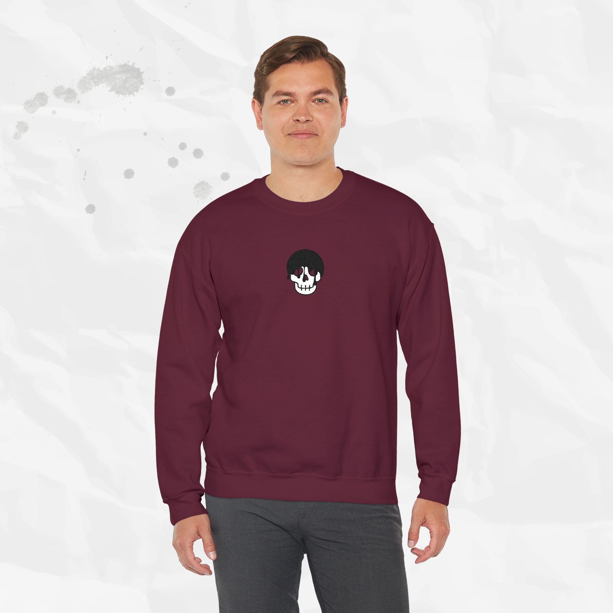Skull Icon – Embroidered Crewneck Sweatshirt