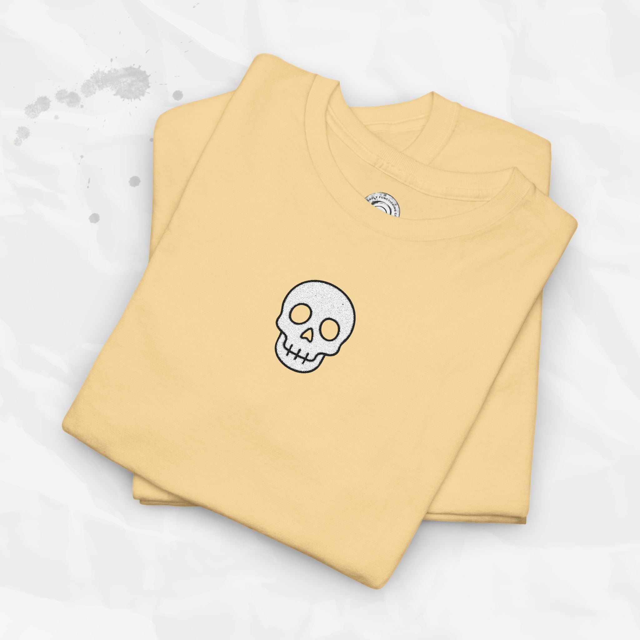 T-shirt brodé à motif tête de mort