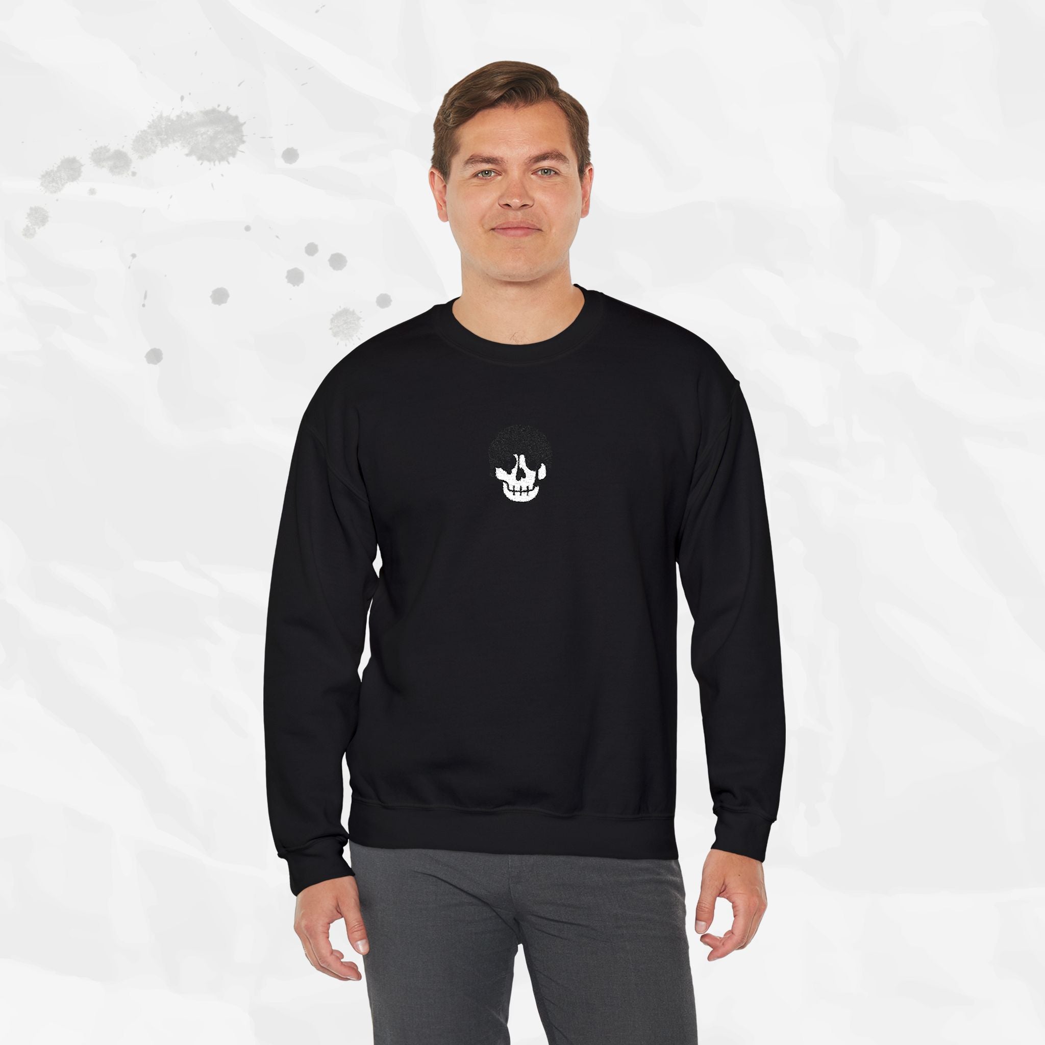 Skull Icon – Embroidered Crewneck Sweatshirt