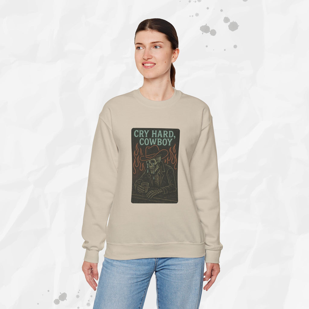 Cry Hard, Cowboy - Crewneck Sweatshirt