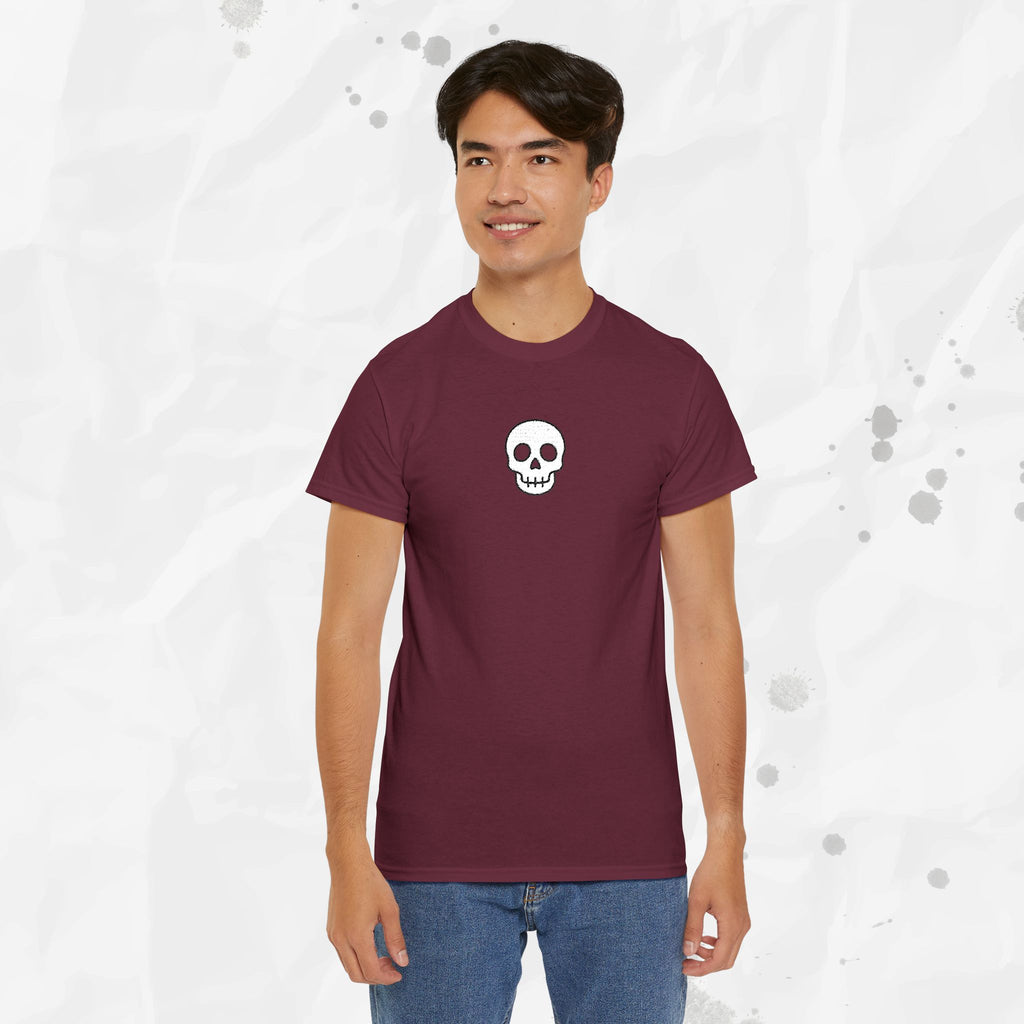 T-shirt brodé à motif tête de mort