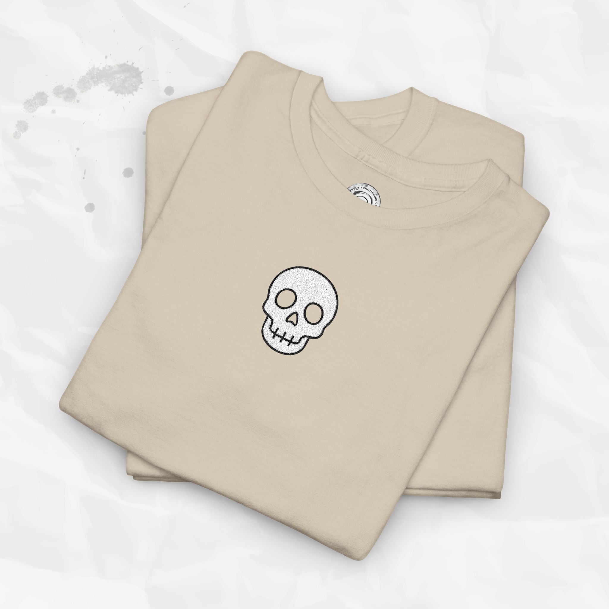T-shirt brodé à motif tête de mort