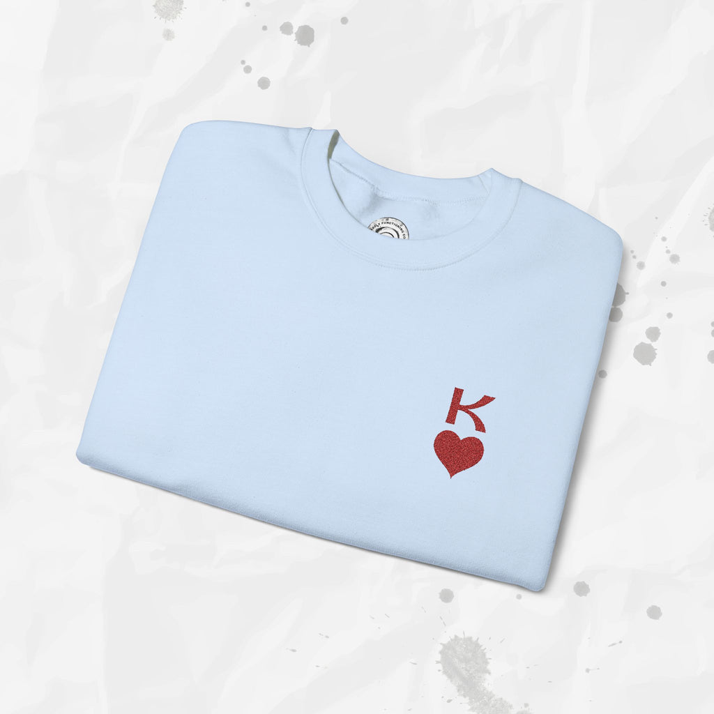 Sweat-shirt brodé King of Hearts – Col rond