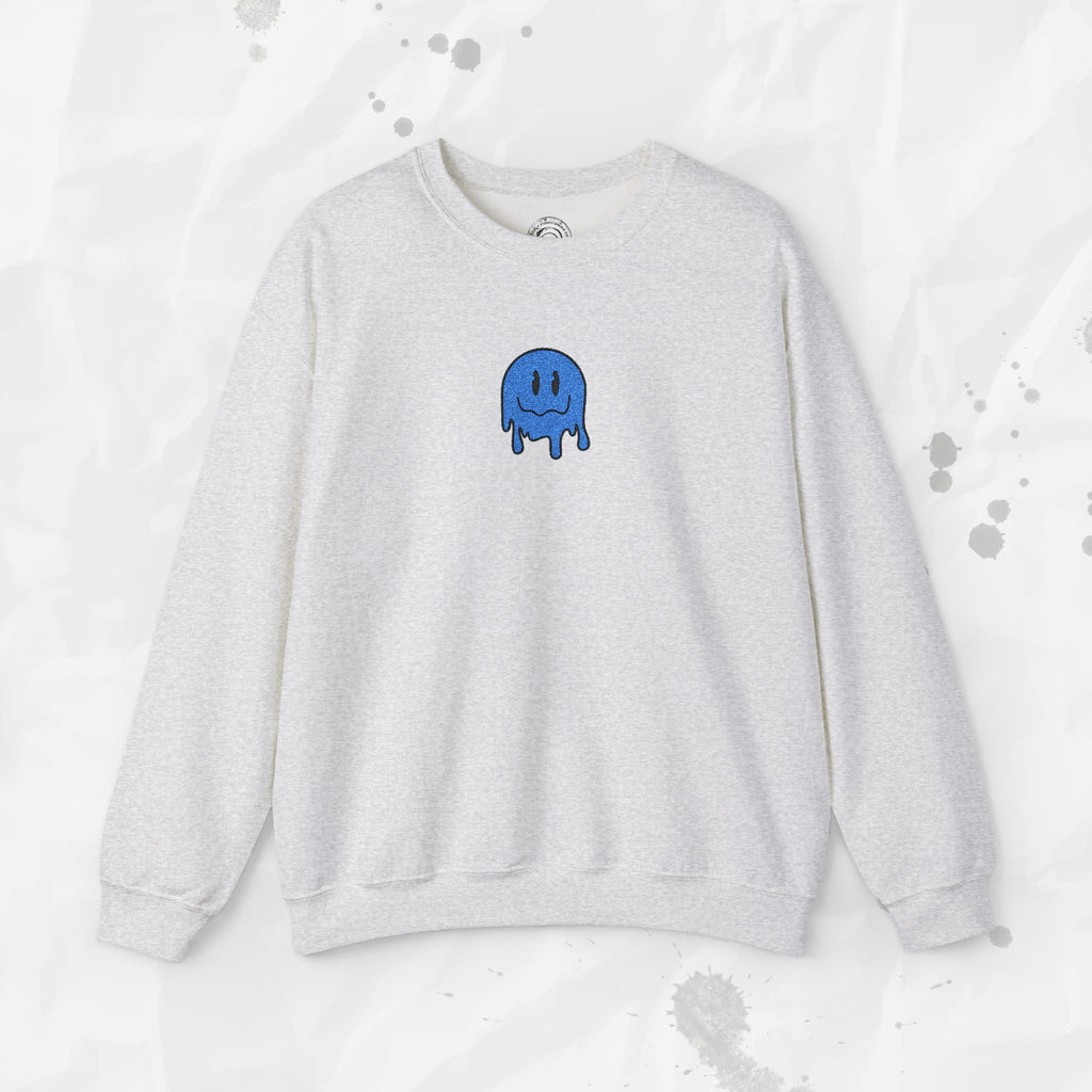 Sweat-shirt à col rond brodé Dripping Smiley