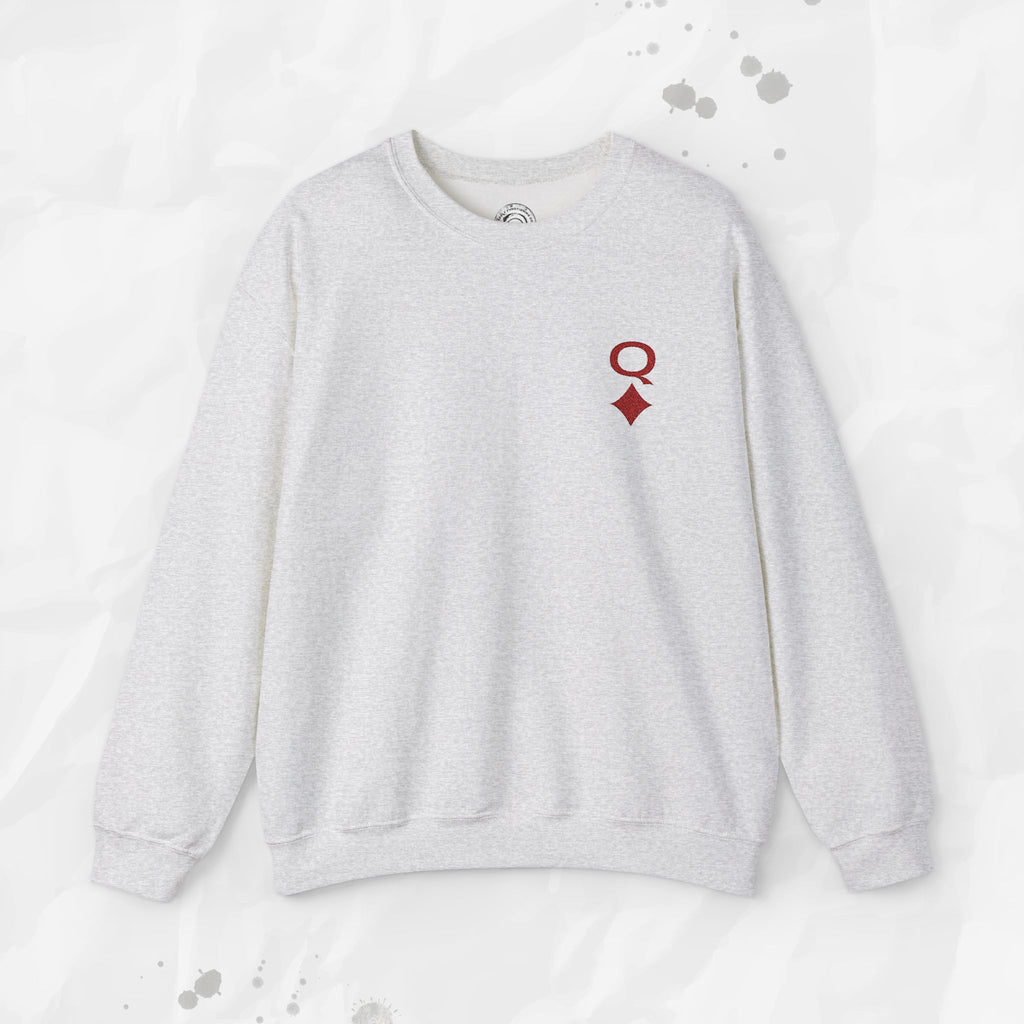 Sweat-shirt à col rond brodé Reine de Diamants