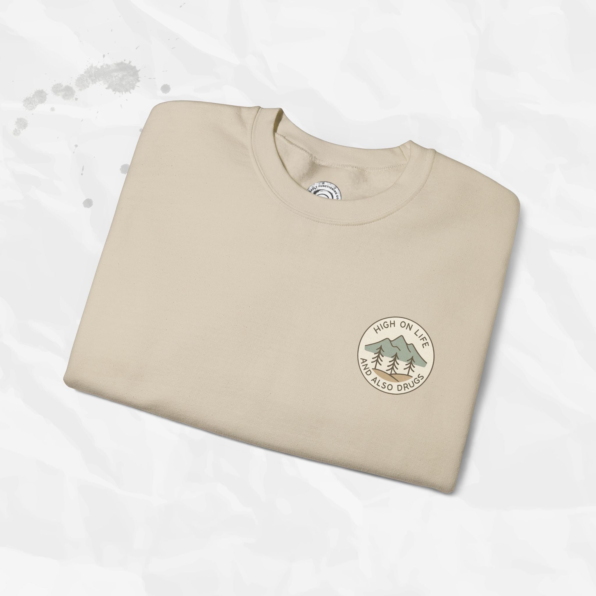 High on Life (and Also Drugs) – Crewneck Sweatshirt (Pocket Print)