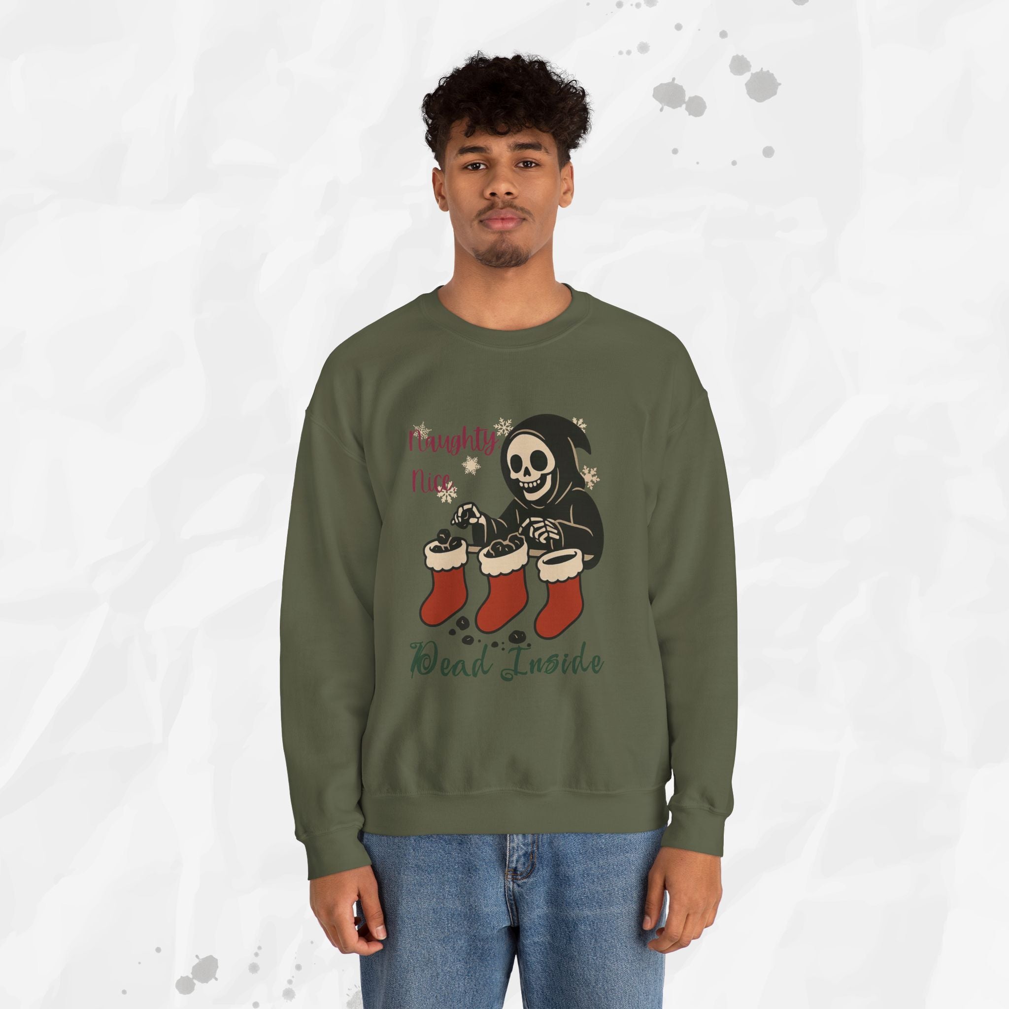 Naughty, Nice, Dead Inside – Crewneck Sweatshirt