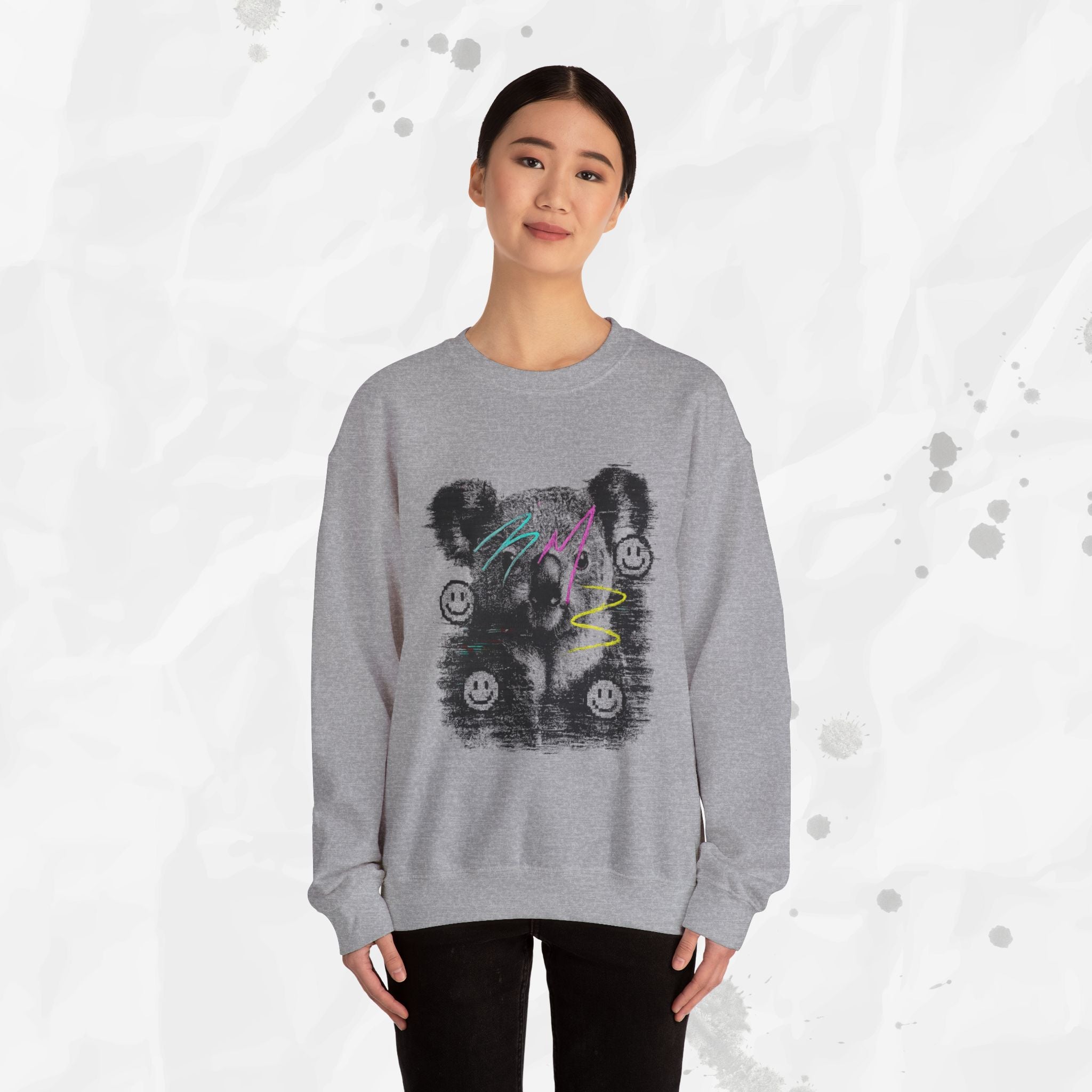 Glitched Koala – Crewneck Sweatshirt