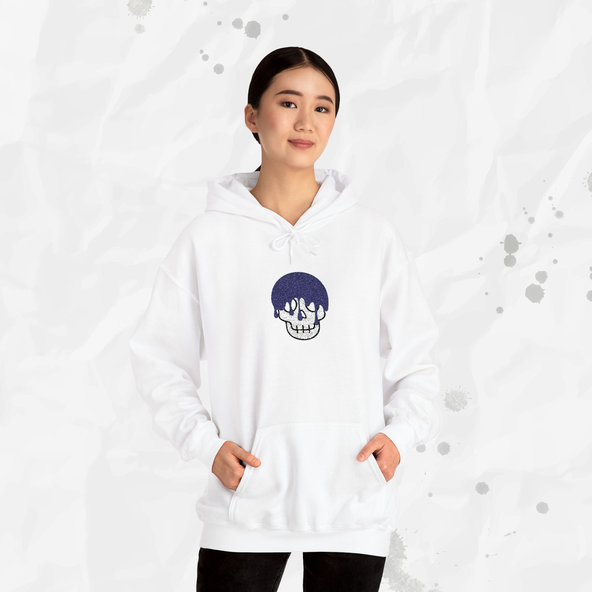 Dripping Skull – Embroidered Hoodie