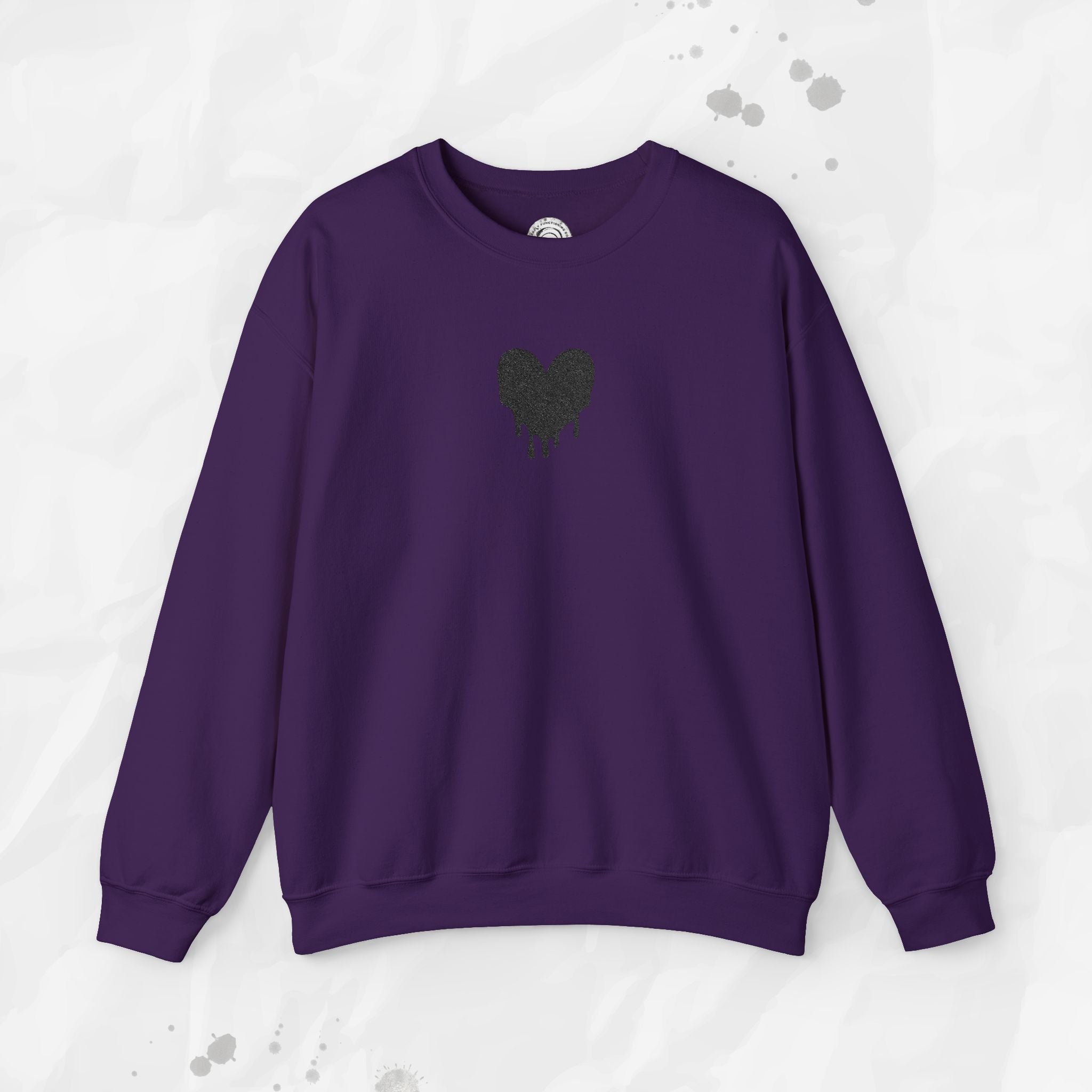 Dripping Heart - Embroidered Crewneck Sweatshirt