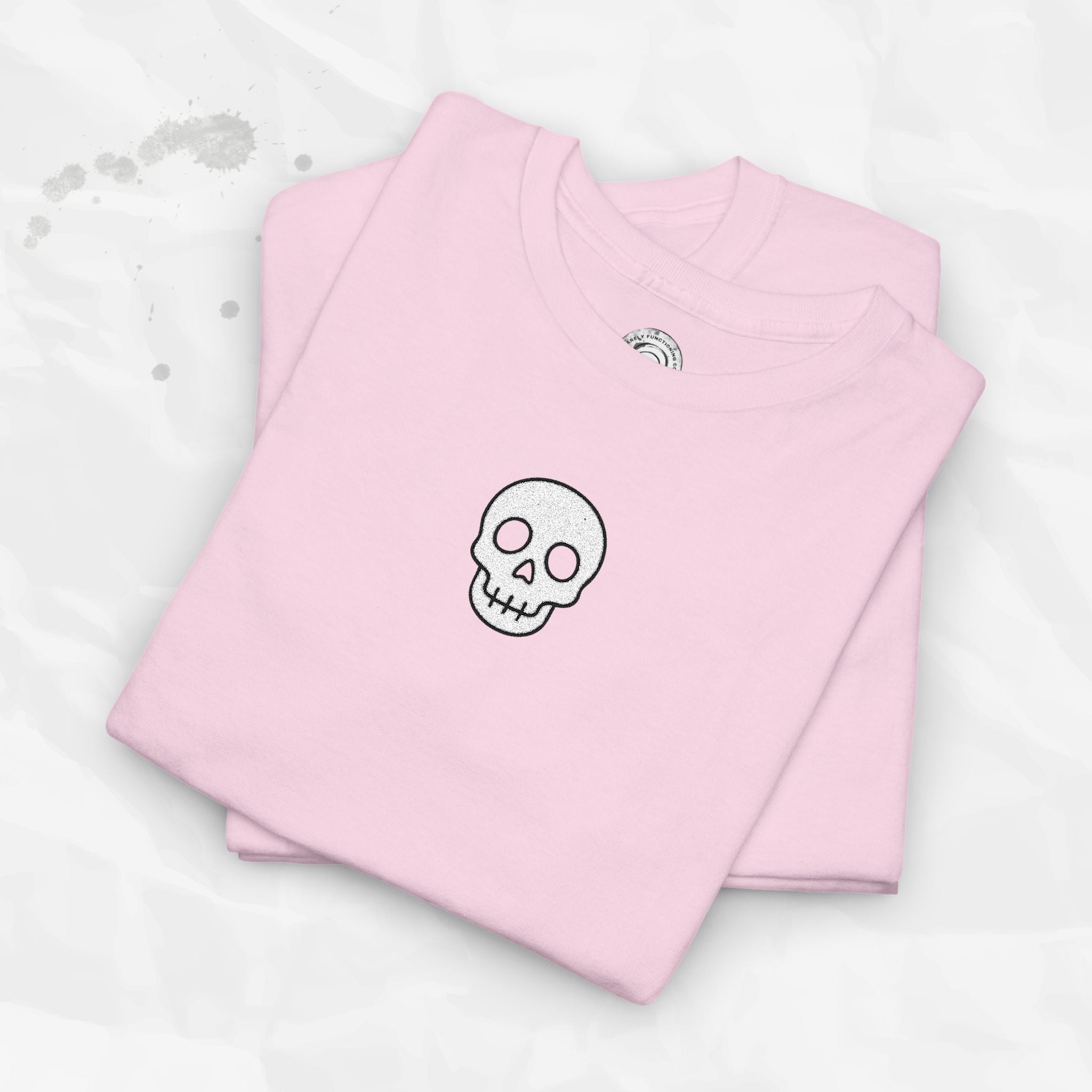 T-shirt brodé à motif tête de mort