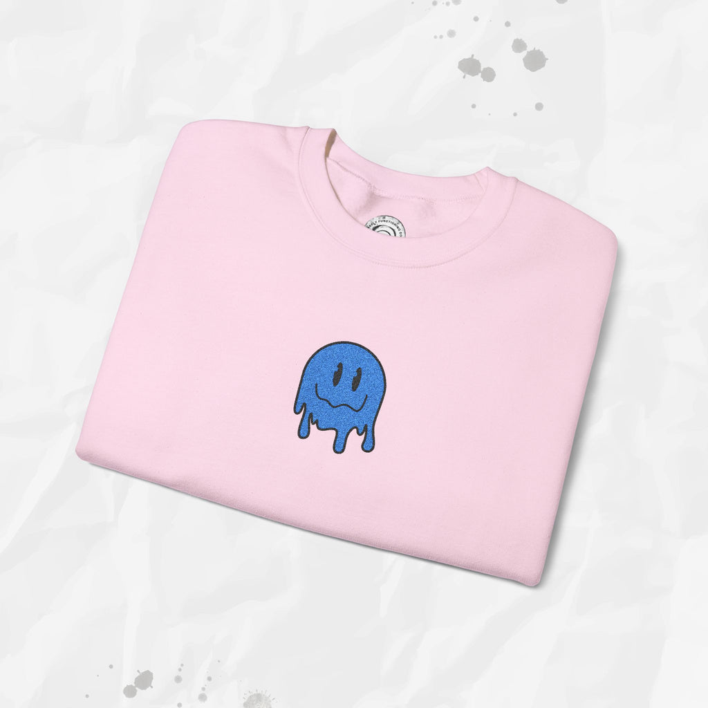 Sweat-shirt à col rond brodé Dripping Smiley
