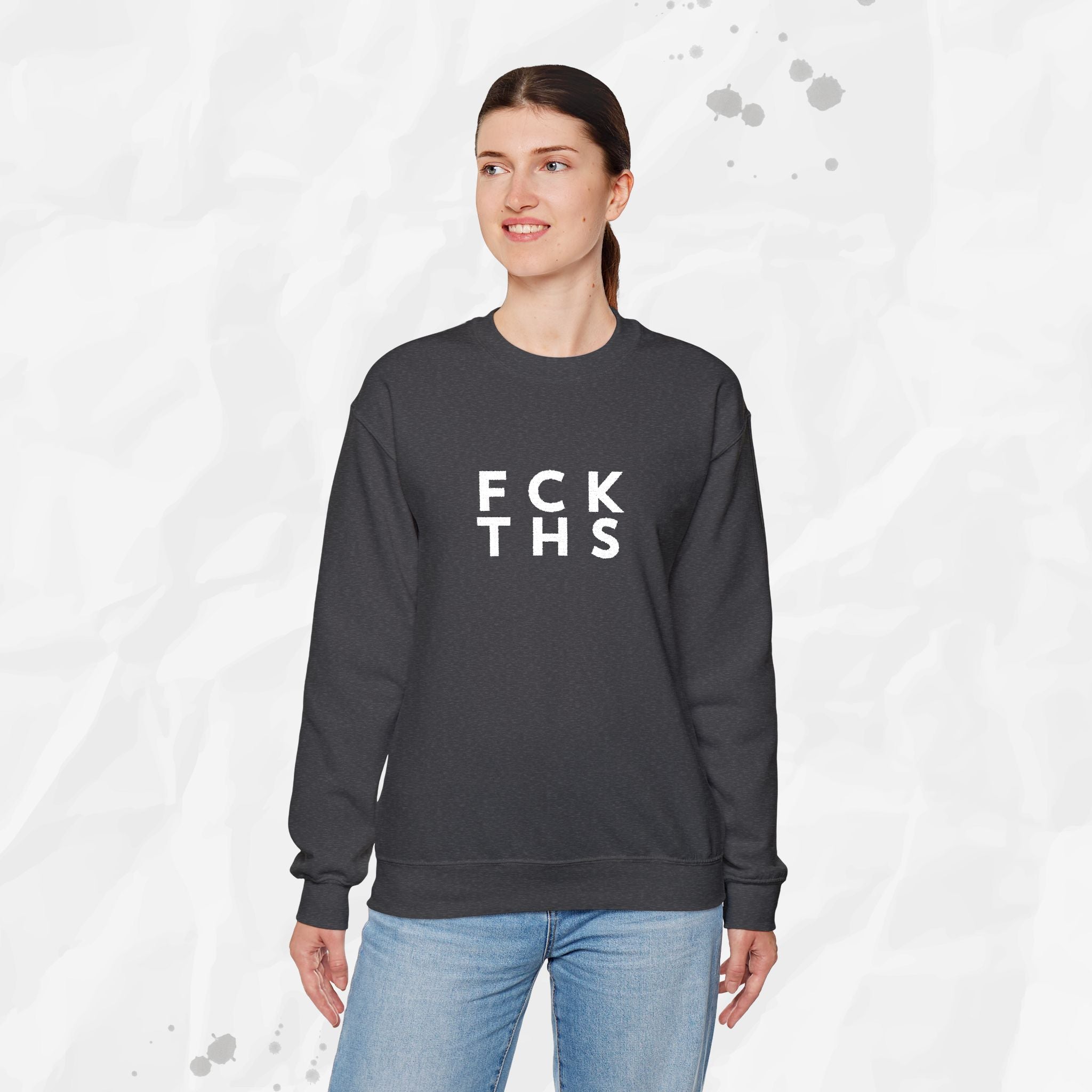 FCK THS – Embroidered Crewneck Sweatshirt
