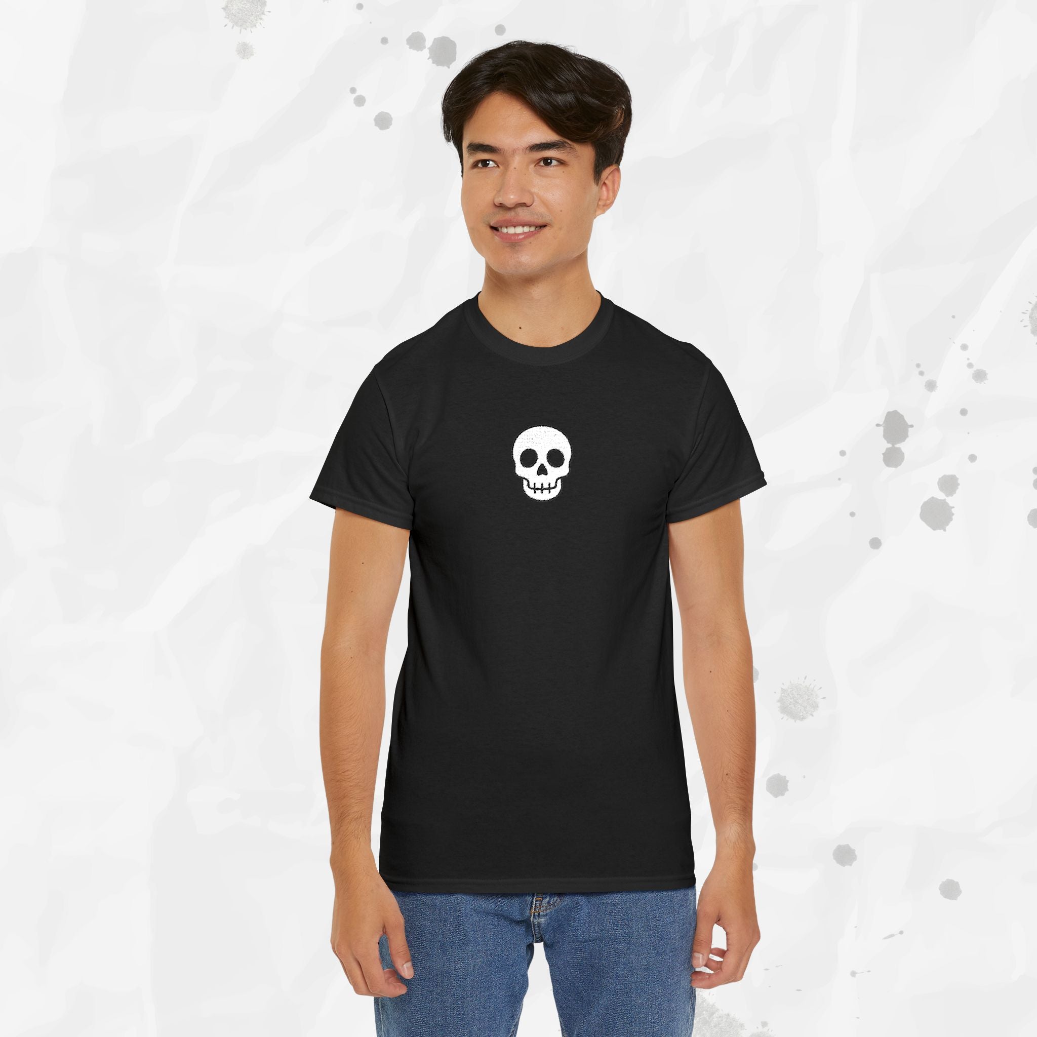 T-shirt brodé à motif tête de mort