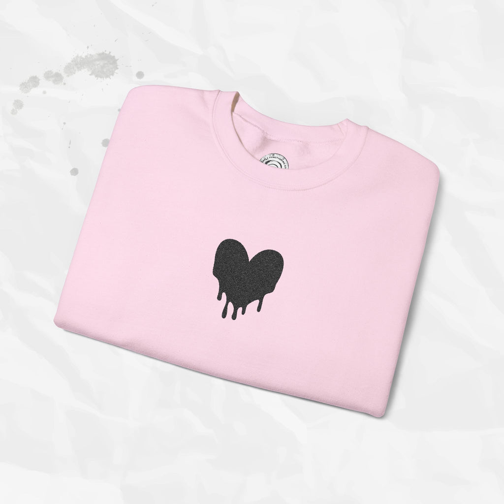 Dripping Heart - Embroidered Crewneck Sweatshirt