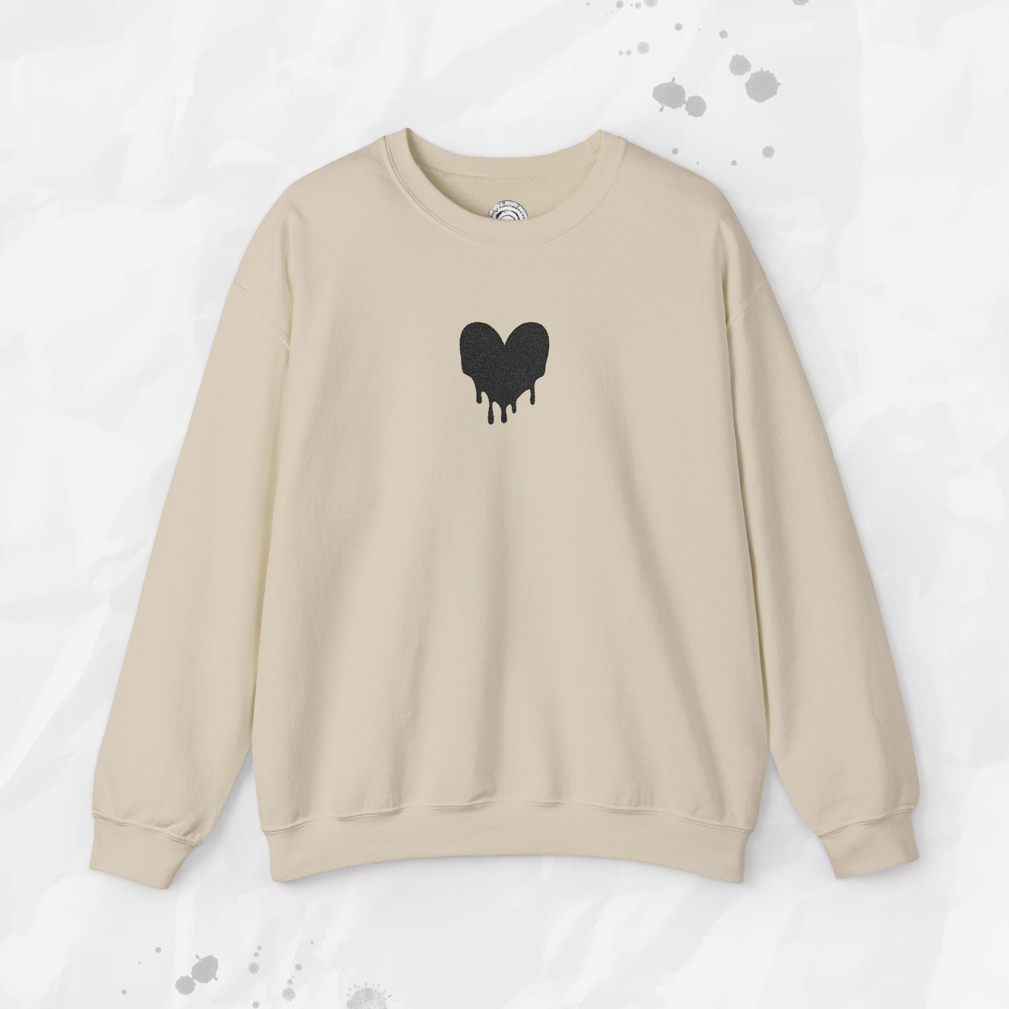 Dripping Heart - Embroidered Crewneck Sweatshirt