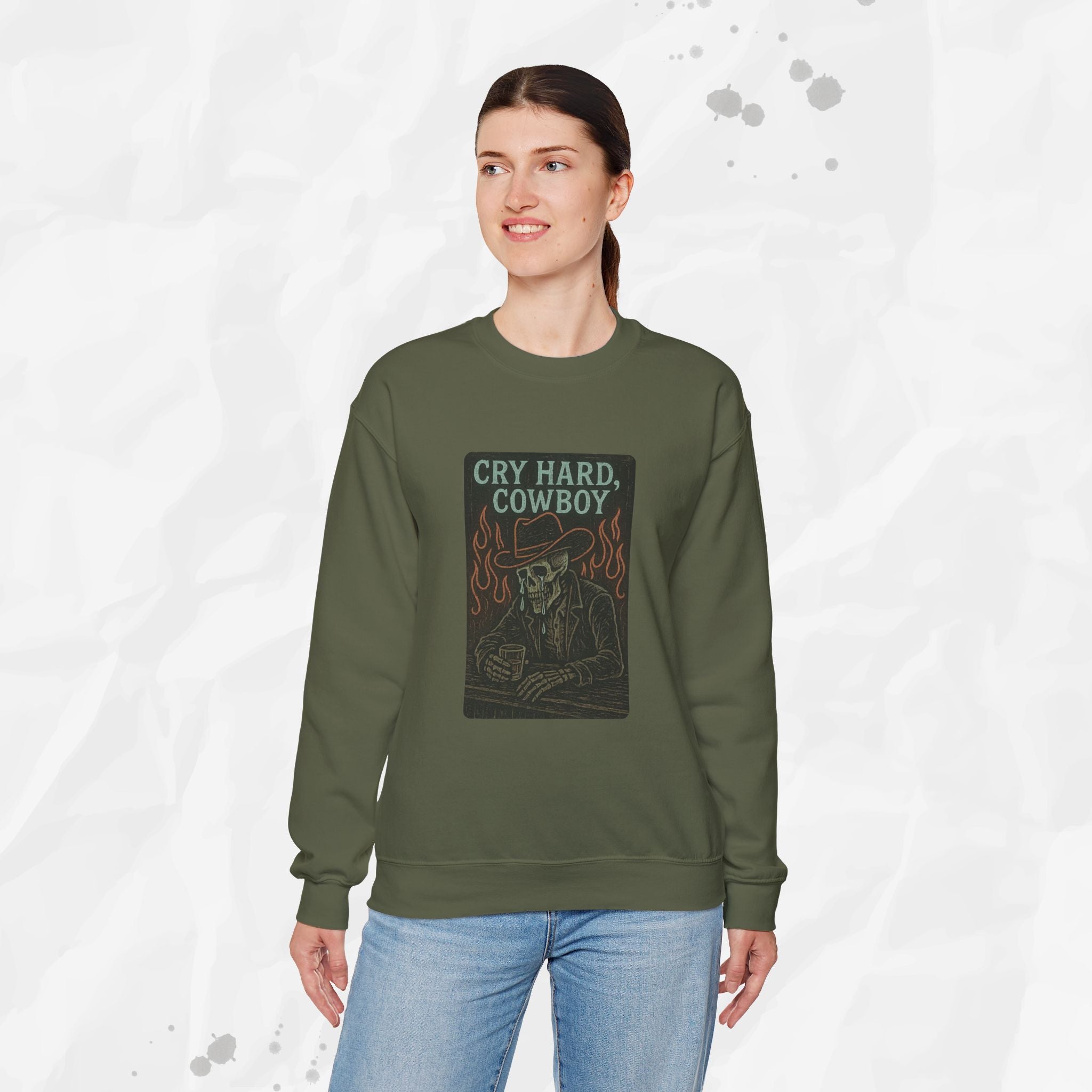 Cry Hard, Cowboy - Crewneck Sweatshirt