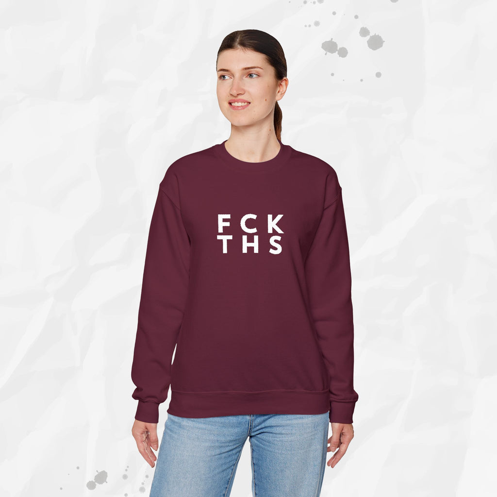 FCK THS – Embroidered Crewneck Sweatshirt