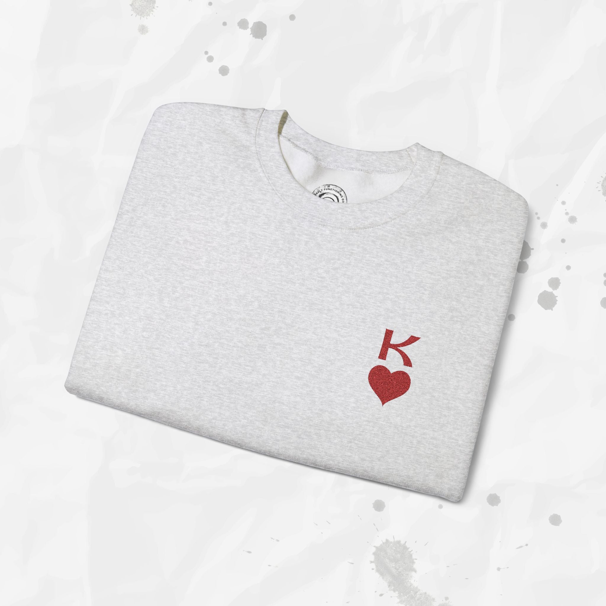 Sweat-shirt brodé King of Hearts – Col rond