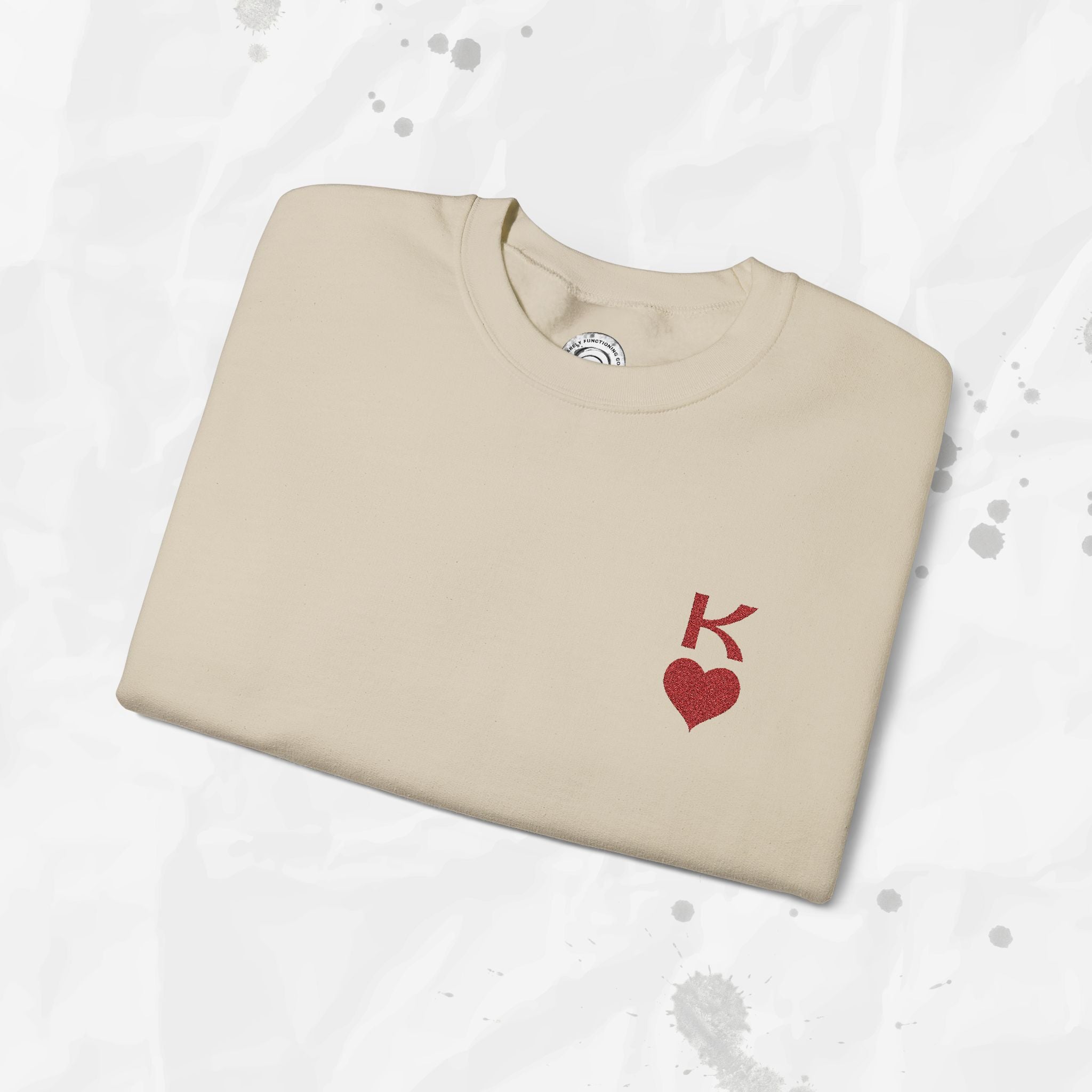 King of Hearts – Embroidered Crewneck Sweatshirt