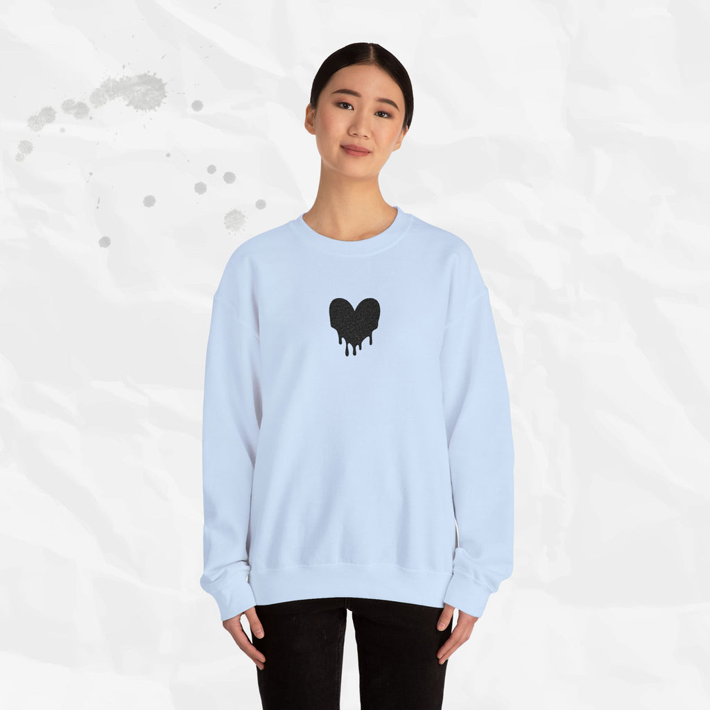 Dripping Heart - Embroidered Crewneck Sweatshirt
