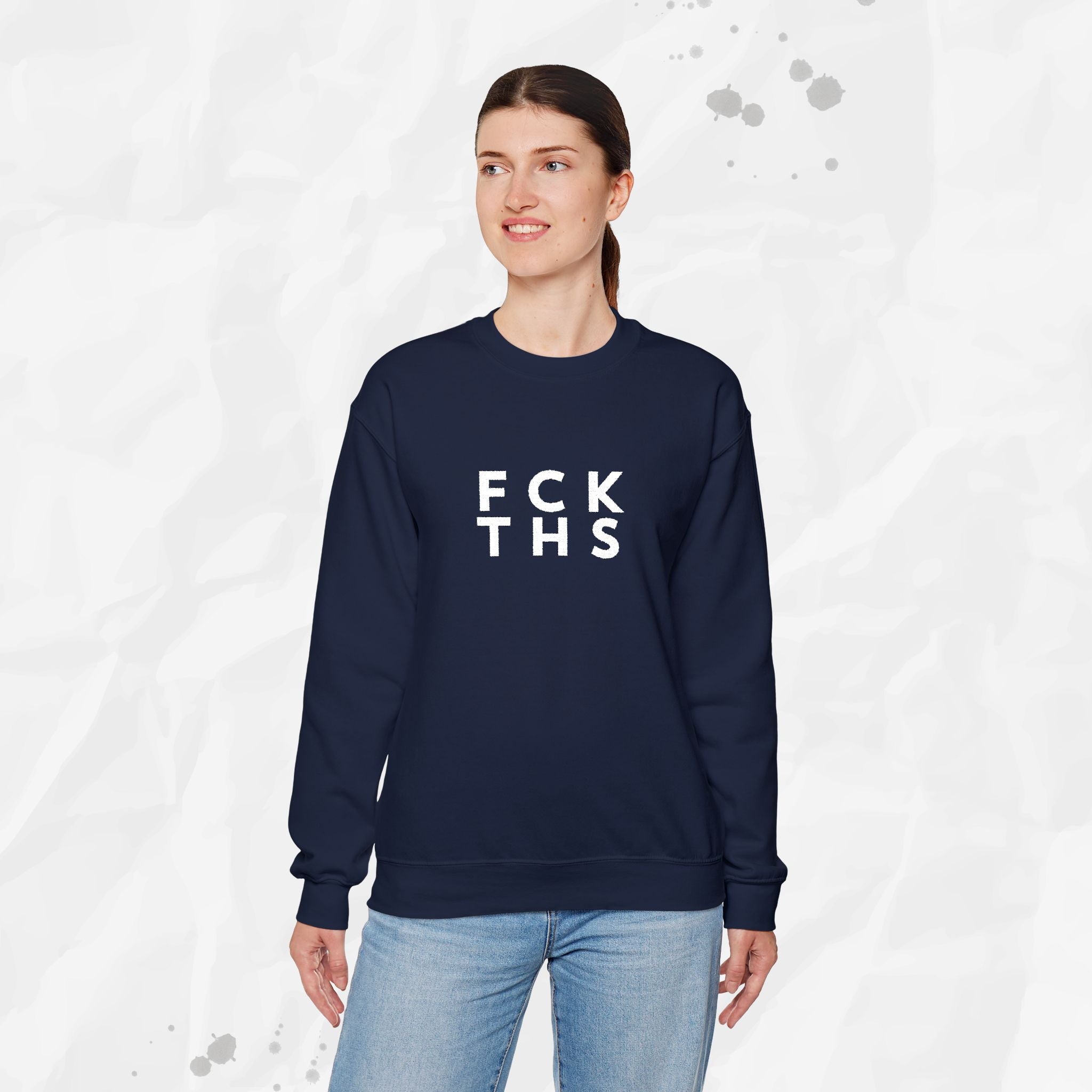 FCK THS – Embroidered Crewneck Sweatshirt