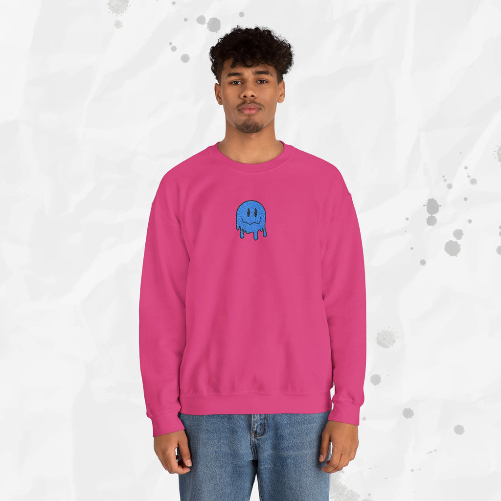 Sweat-shirt à col rond brodé Dripping Smiley