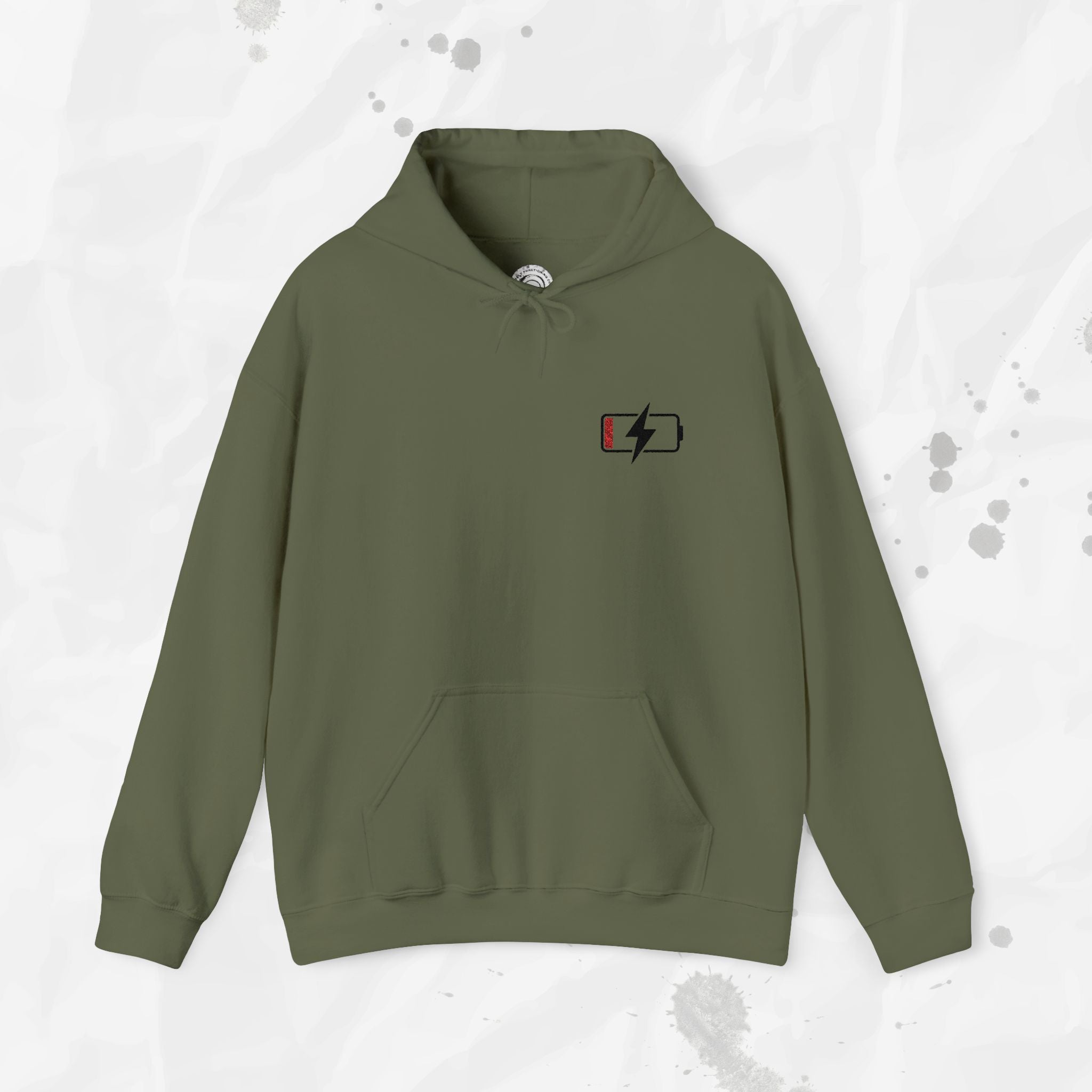 Low Battery – Embroidered Hoodie
