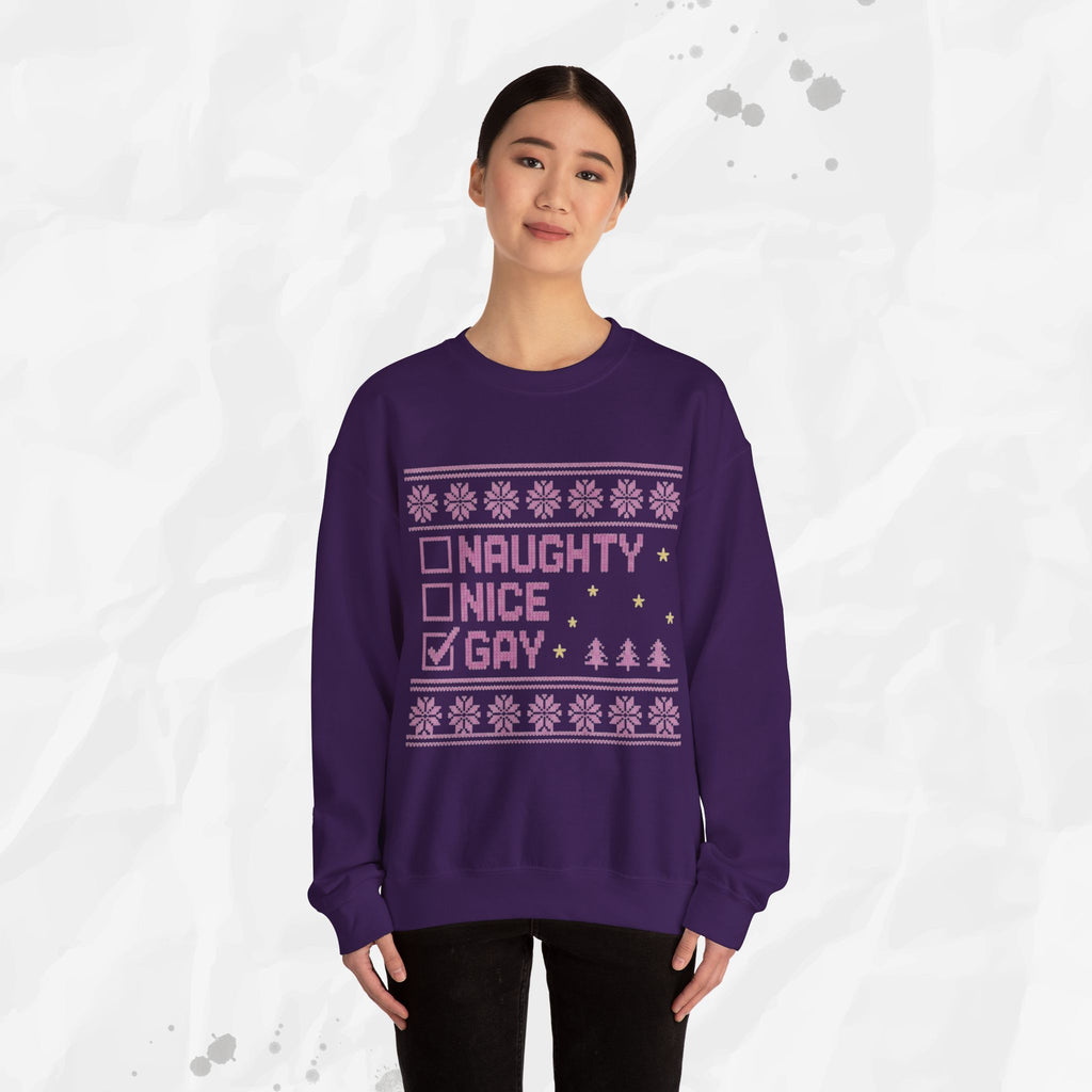 Naughty, Nice, Gay – Crewneck Sweatshirt